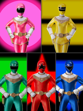Power Rangers Zeo FigZero Zeo Rangers 1/6 Scale Figure 5-Pack (Reissue) Gallery Image 2