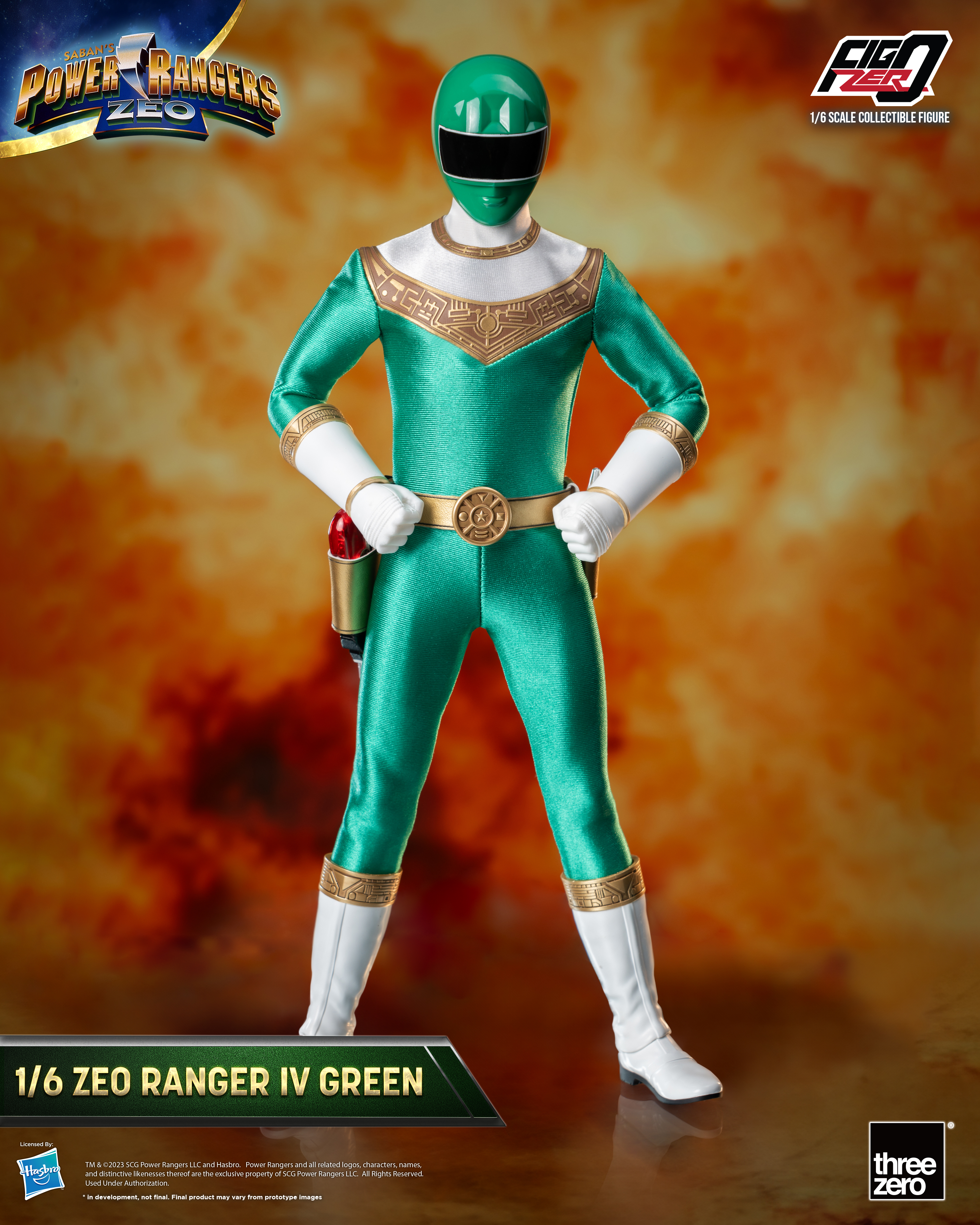 Power Rangers Zeo FigZero Zeo Ranger IV Green 1/6 Scale Figure (Reissue) Gallery Image 3