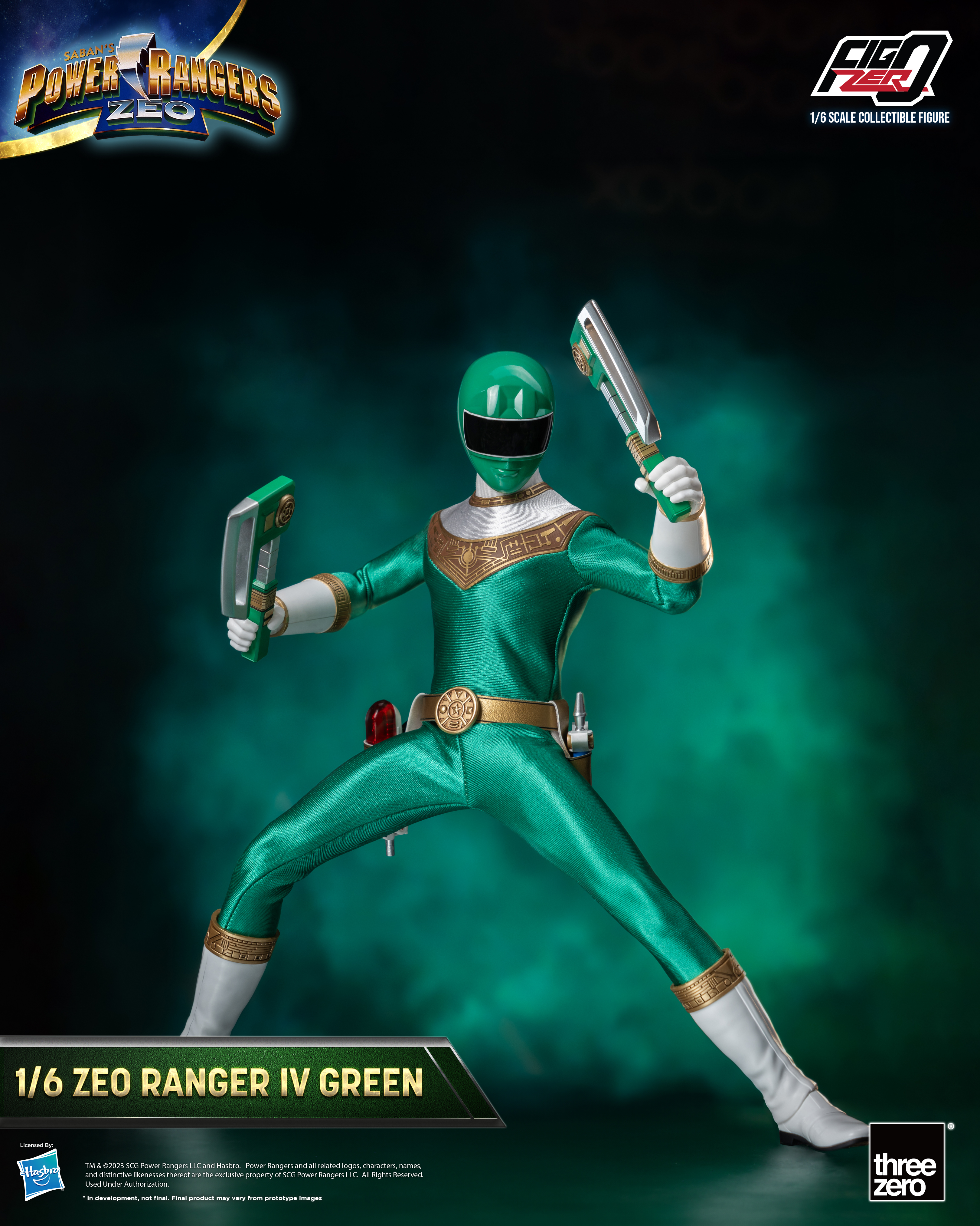 Power Rangers Zeo FigZero Zeo Ranger IV Green 1/6 Scale Figure (Reissue) Gallery Image 8