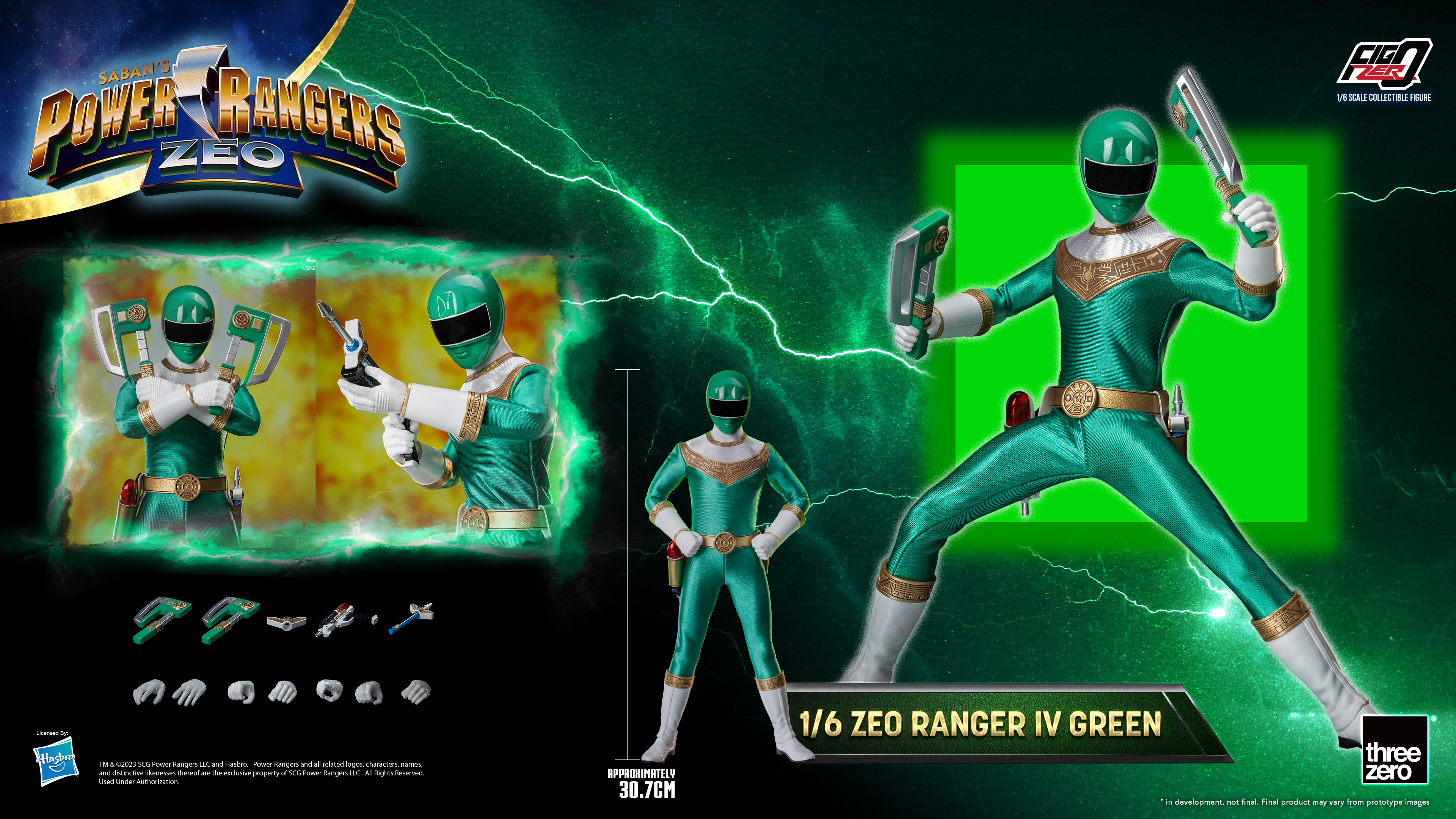 Power Rangers Zeo FigZero Zeo Ranger IV Green 1/6 Scale Figure (Reissue) Gallery Image 13
