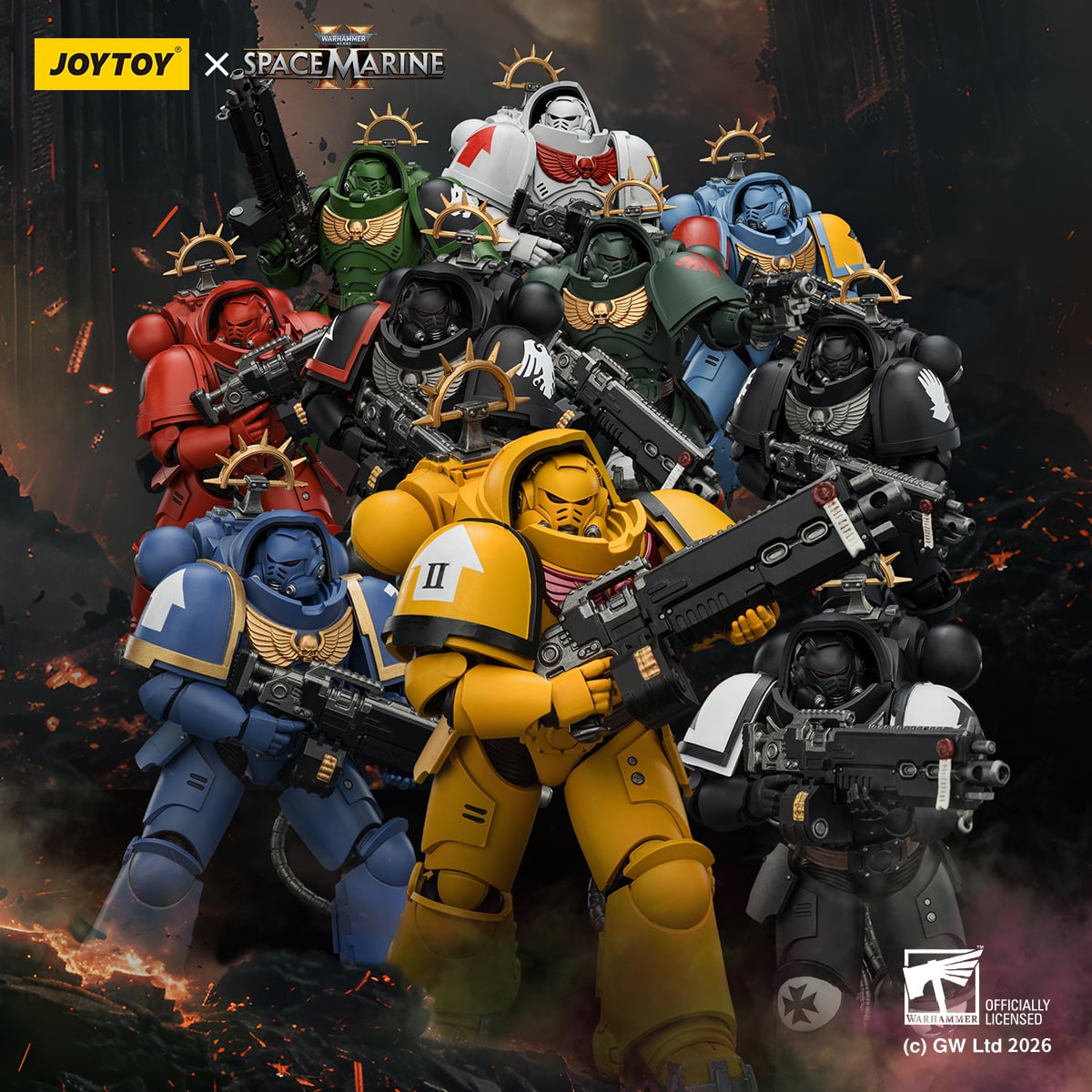 Warhammer 40,000: Space Marine 2 Imperial Fists Heavy Intercessor with Heavy Bolt Rifle and Bolt Pistol (Game Edition) 1/18 Scale Action Figure Gallery Image 15