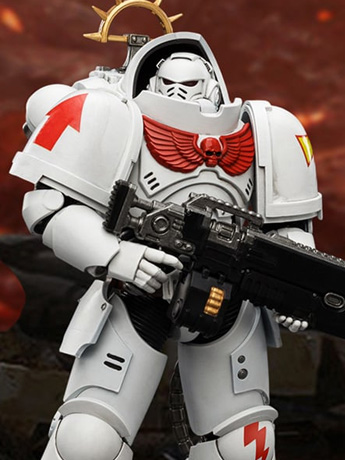 Warhammer 40,000: Space Marine 2 White Scars Heavy Intercessor with Heavy Bolt Rifle and Bolt Pistol (Game Edition) 1/18 Scale Action Figure Gallery Image 2