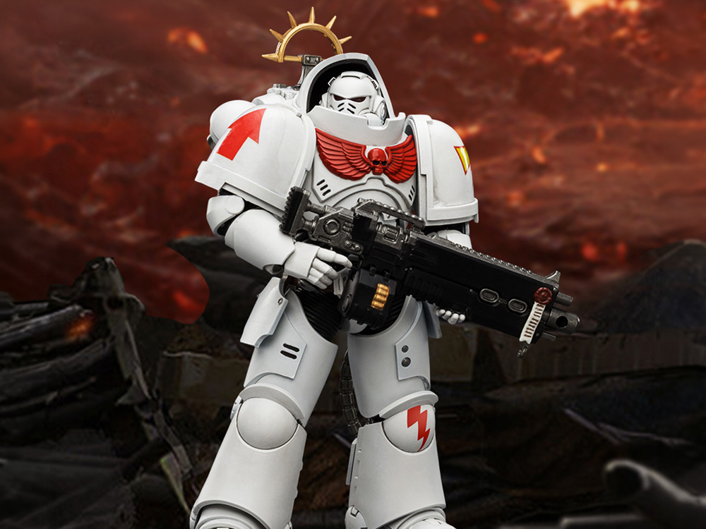 Warhammer 40,000: Space Marine 2 White Scars Heavy Intercessor with Heavy Bolt Rifle and Bolt Pistol (Game Edition) 1/18 Scale Action Figure Gallery Image 1
