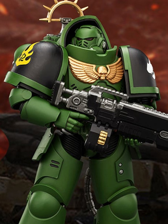 Warhammer 40,000: Space Marine 2 Salamanders Heavy Intercessor with Heavy Bolt Rifle and Bolt Pistol (Game Edition) 1/18 Scale Action Figure Gallery Image 2