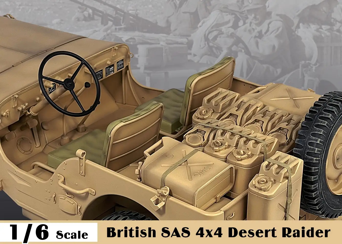WWII British S.A.S 4x4 Desert Raider 1/6 Scale Vehicle Gallery Image 9