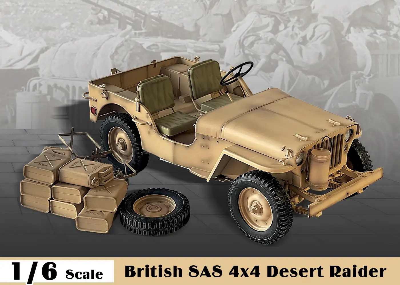 WWII British S.A.S 4x4 Desert Raider 1/6 Scale Vehicle Gallery Image 6