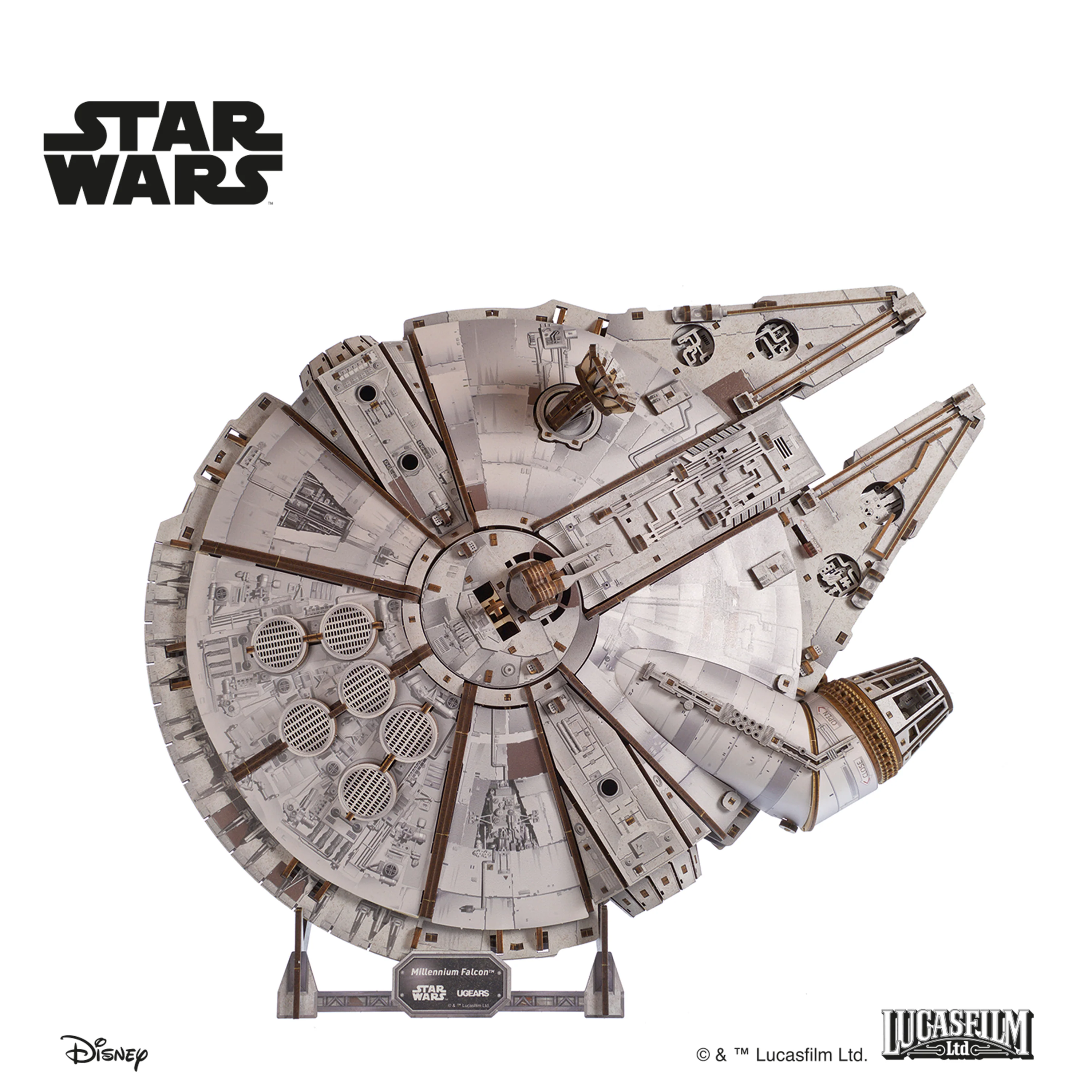 Star Wars Millennium Falcon Wooden Model Kit Gallery Image 8