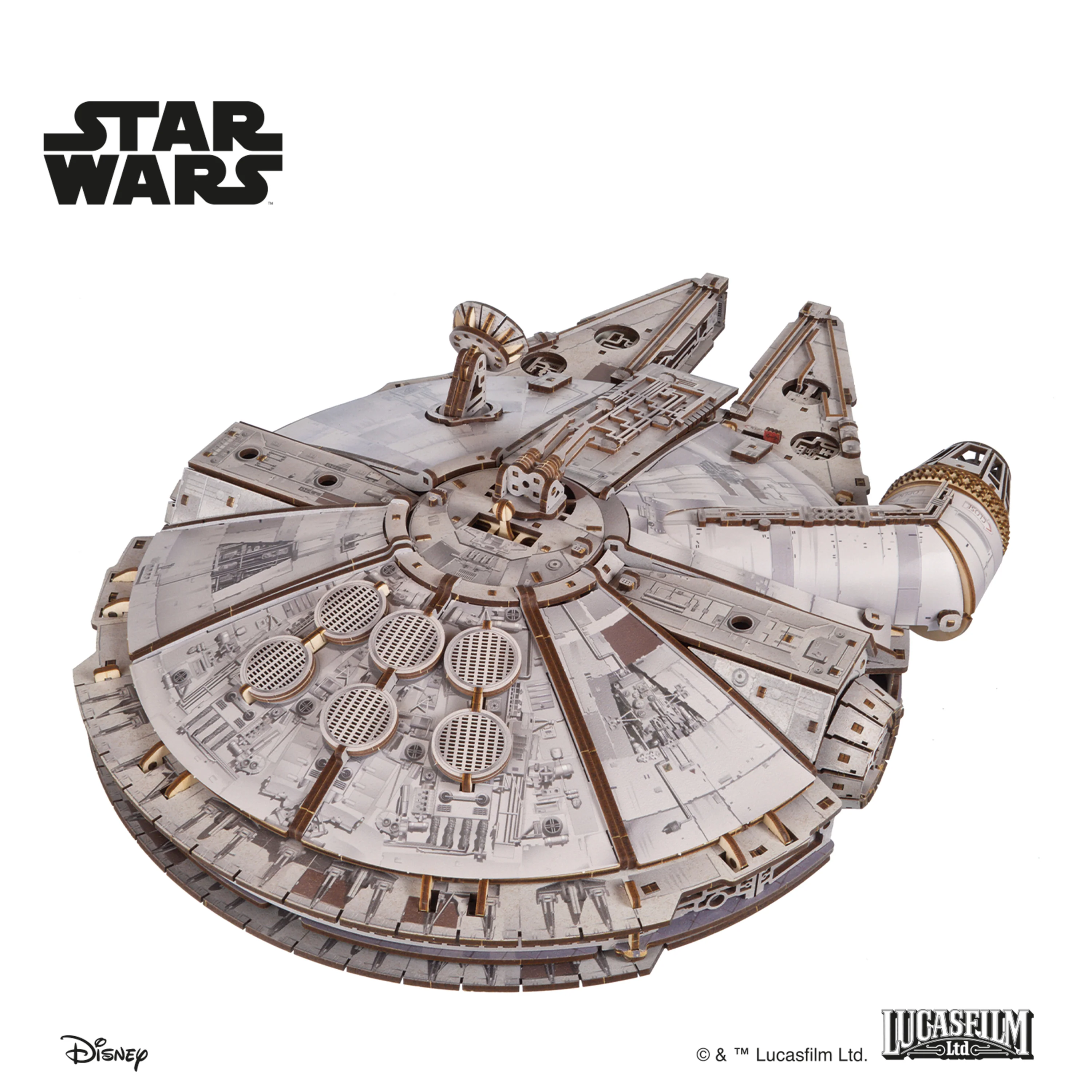 Star Wars Millennium Falcon Wooden Model Kit Gallery Image 6