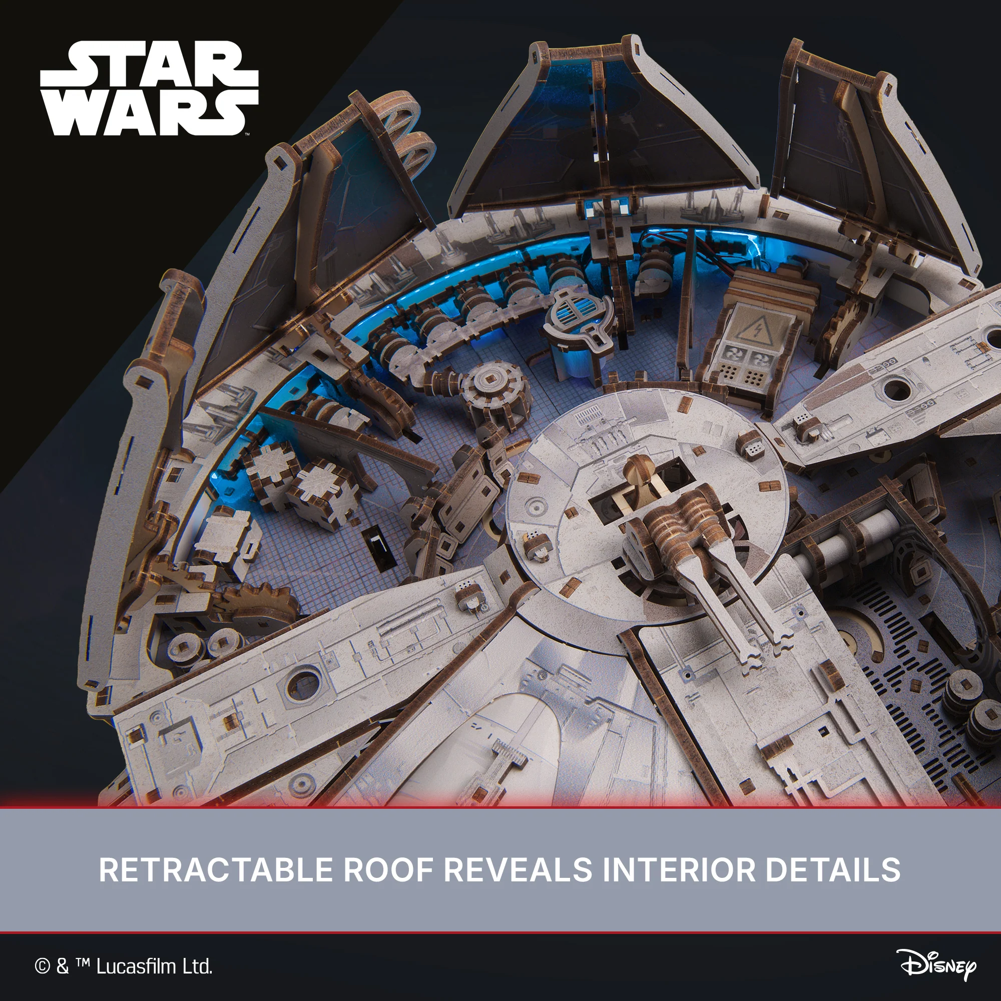 Star Wars Millennium Falcon Wooden Model Kit Gallery Image 14
