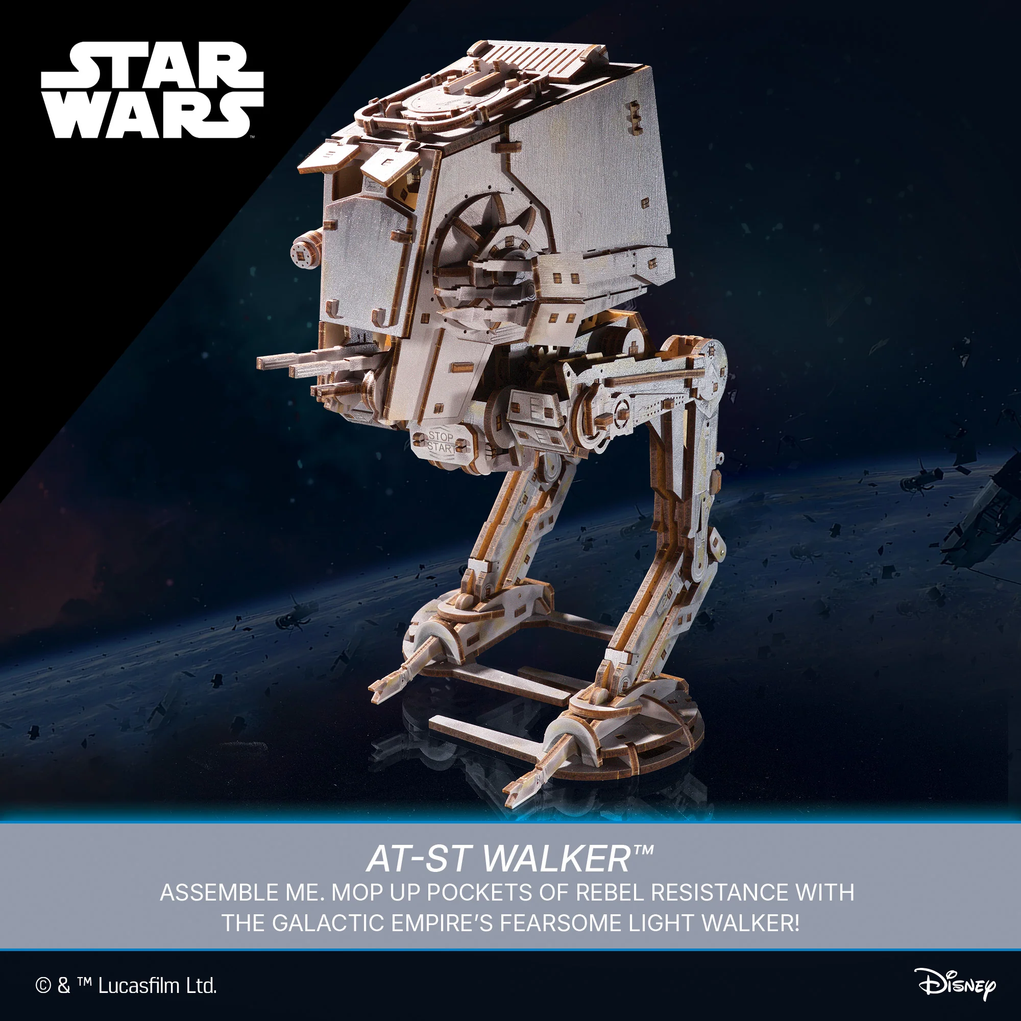 Star Wars AT-ST Walker Wooden Model Kit Gallery Image 10
