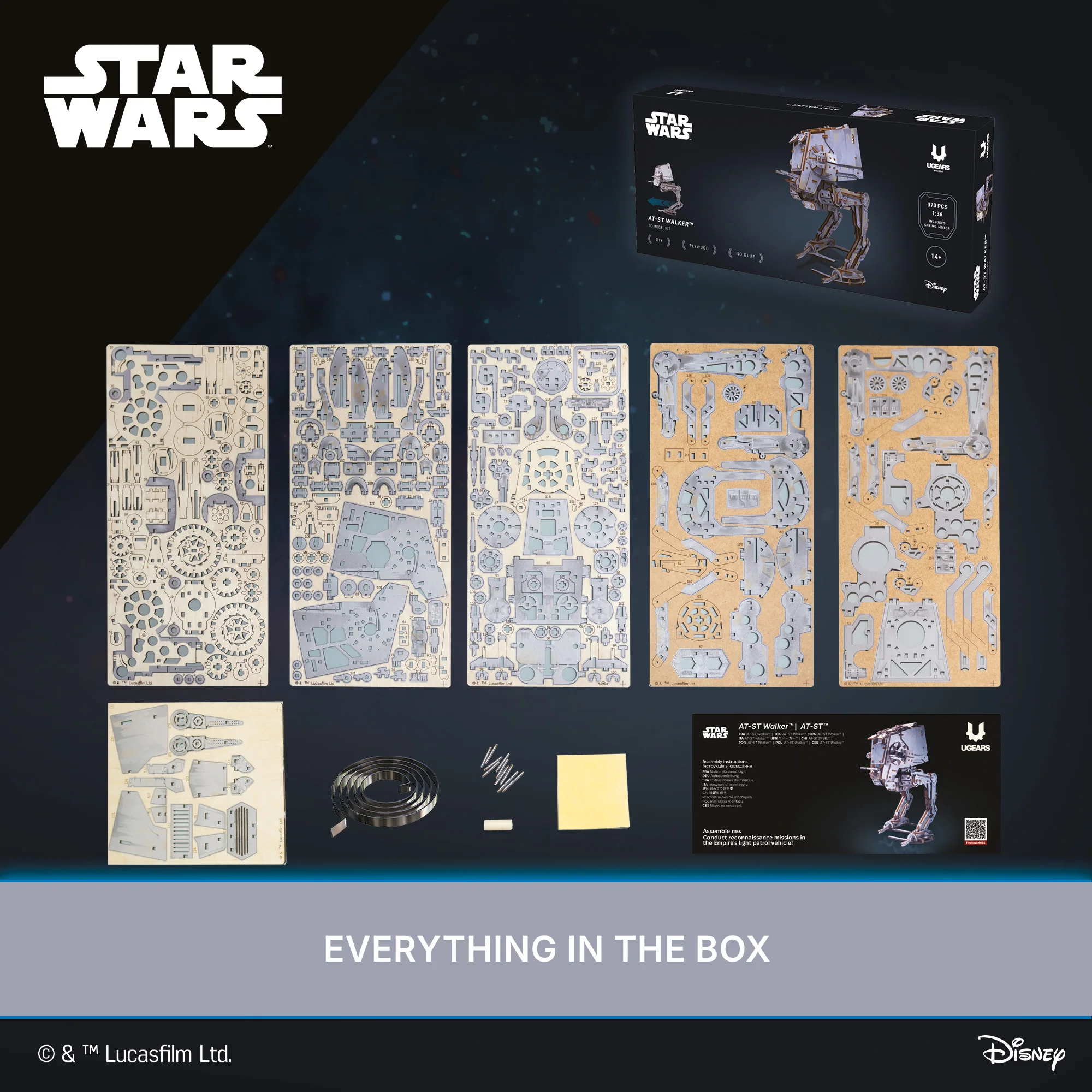 Star Wars AT-ST Walker Wooden Model Kit Gallery Image 11