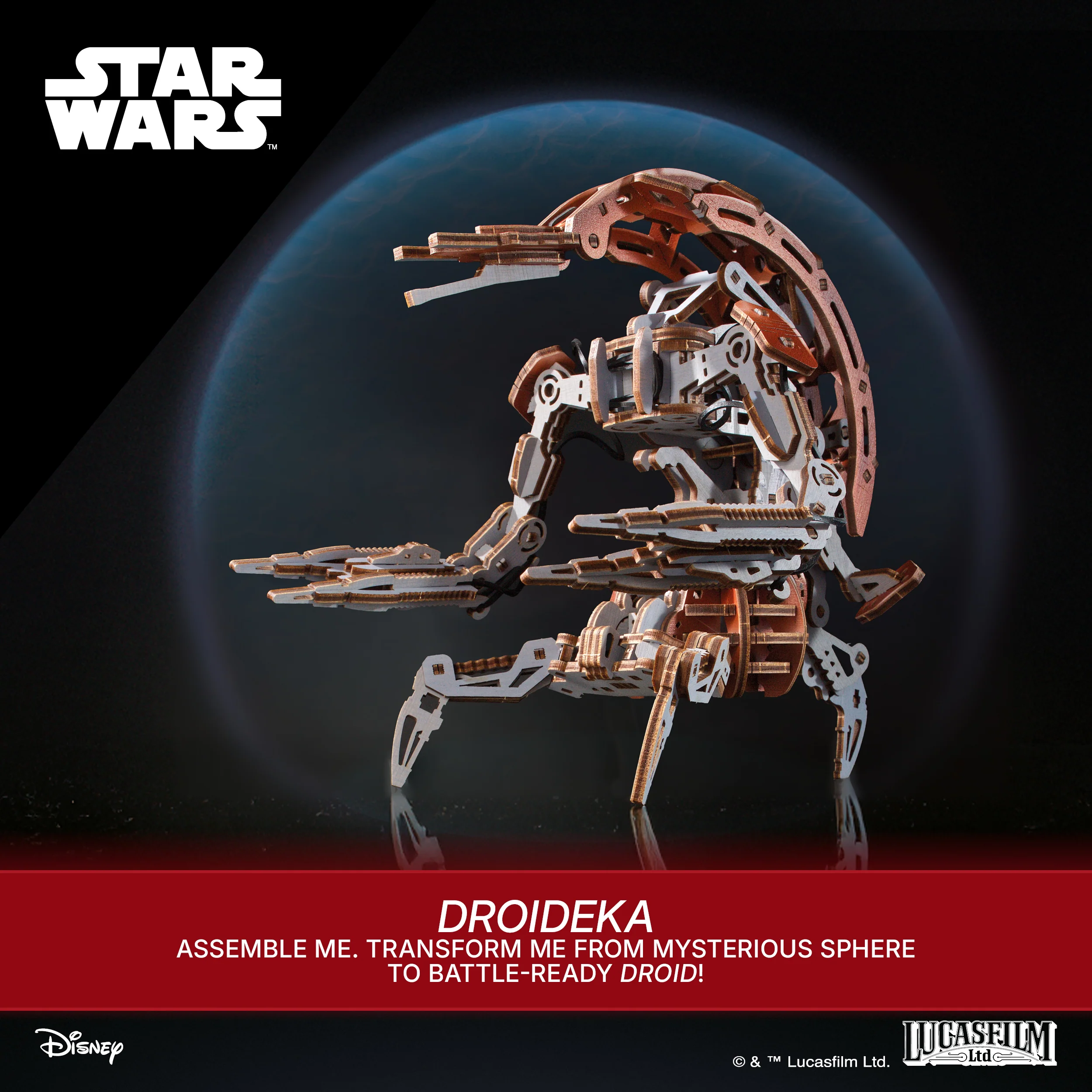 Star Wars Droideka Wooden Model Kit Gallery Image 11