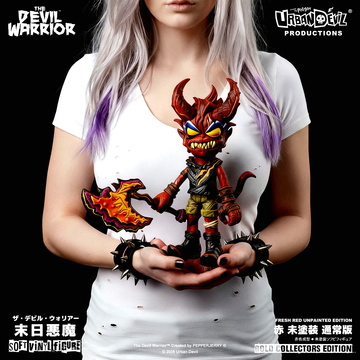 The Devil Warrior (Original Color Ver.) Sofubi Platinum Collector's Limited Edition Soft Vinyl Figure Gallery Image 8