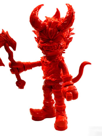 The Devil Warrior (Fresh Red Ver.) Sofubi Gold Collector's Limited Edition Soft Vinyl Figure Gallery Image 2