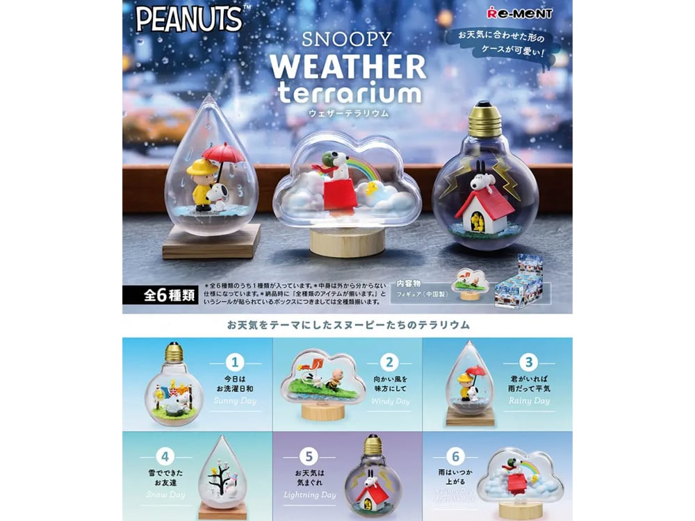 Peanuts Snoopy Weather Terrarium Box of 6 Figures (Reissue)