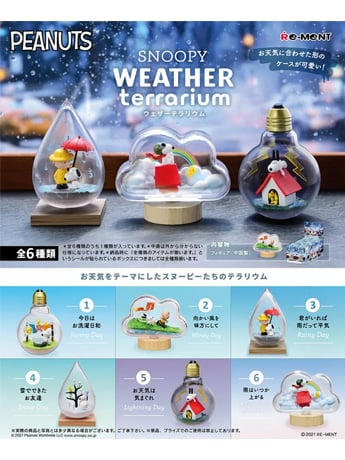SNOOPY WEATHER terrarium 6個セット Peanuts Snoopy Weather Terrarium Box of 6 Figures (Reissue)