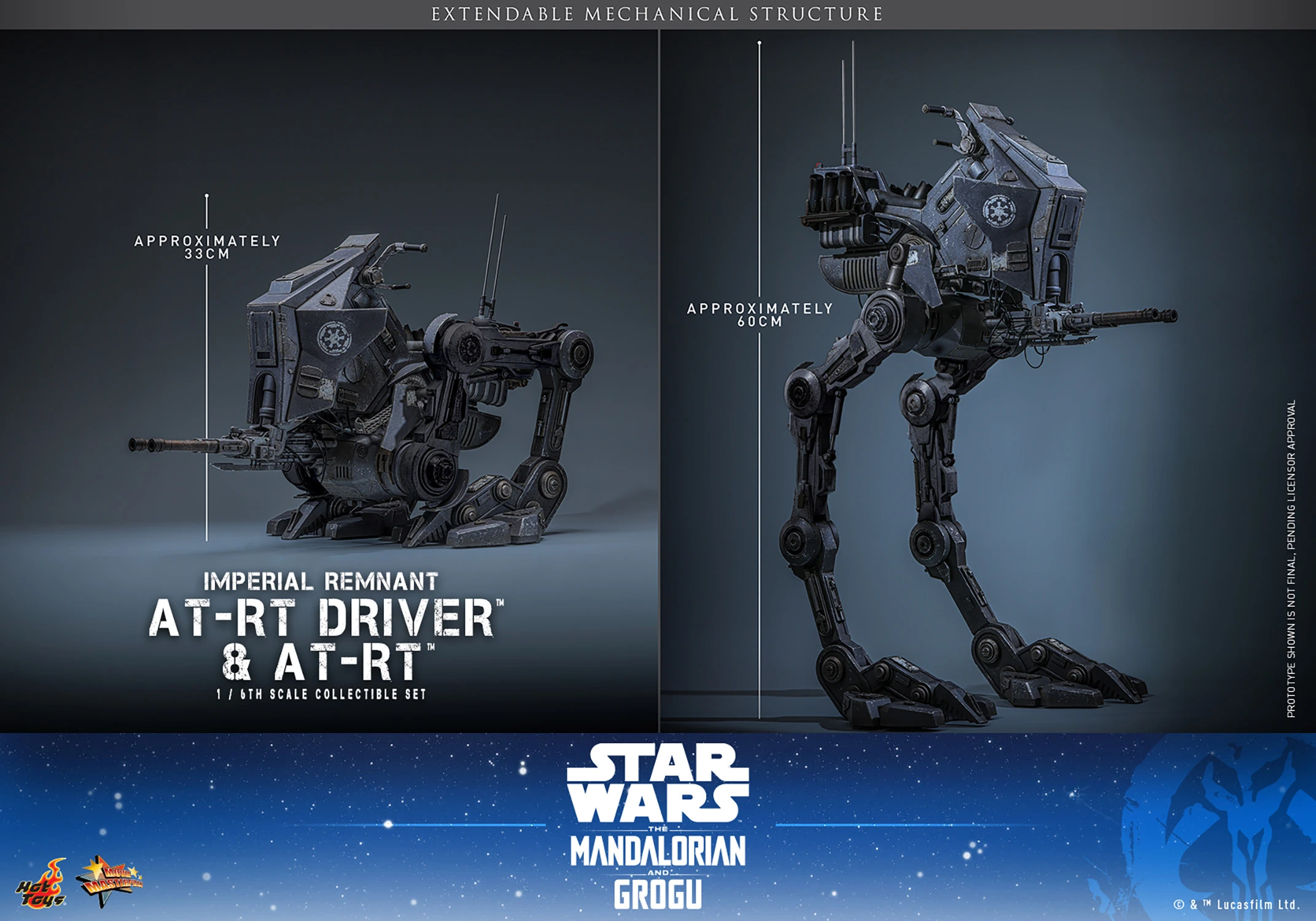 Star Wars: The Mandalorian & Grogu MMS875 Imperial Remnant AT-RT Driver and AT-RT 1/6th Scale Collectible Figure and Vehicle Accessory Gallery Image 21