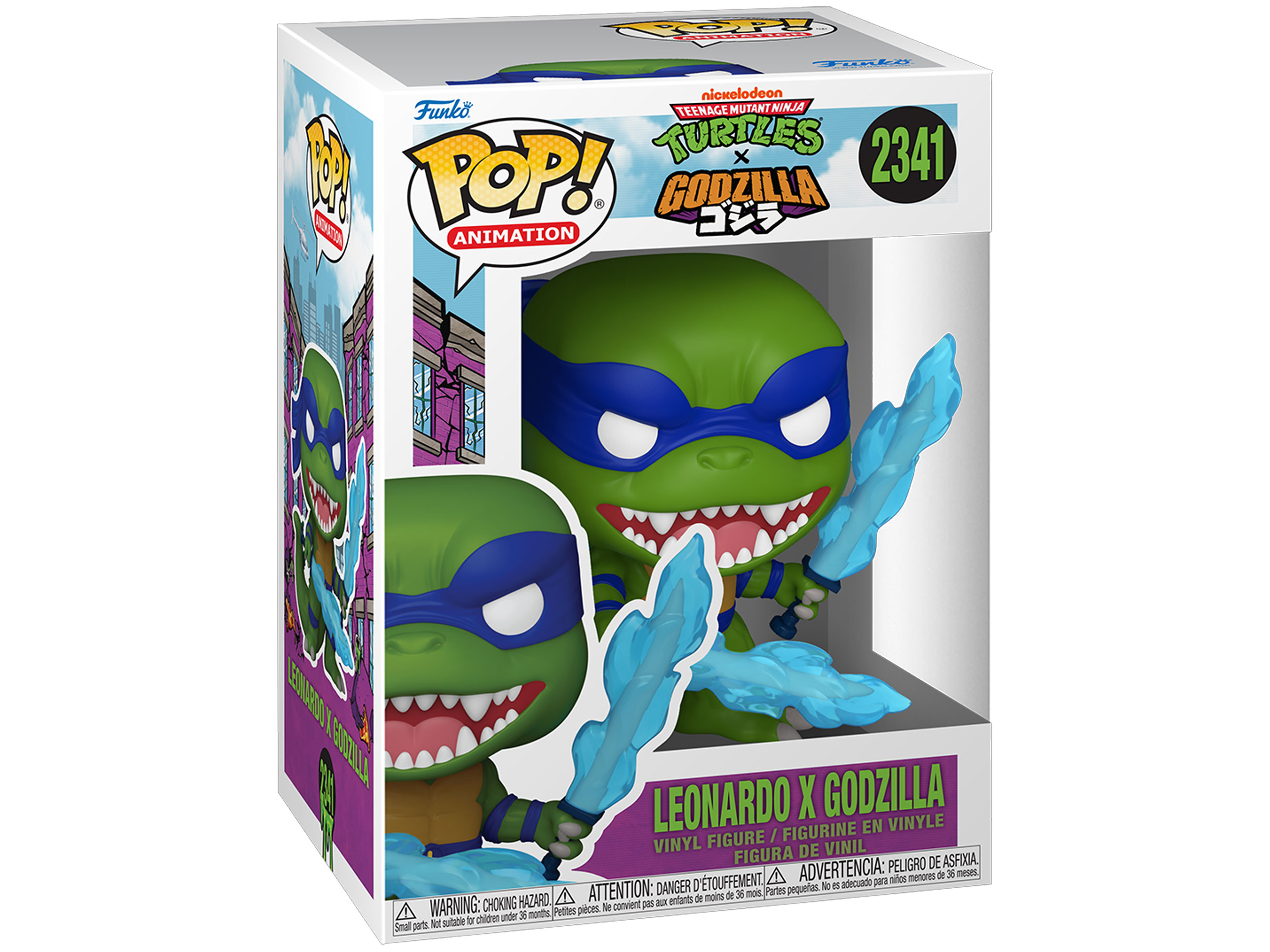 Teenage Mutant Ninja Turtles x Godzilla Pop! Animation #2341 Leonardo x Godzilla figure Gallery Image 3