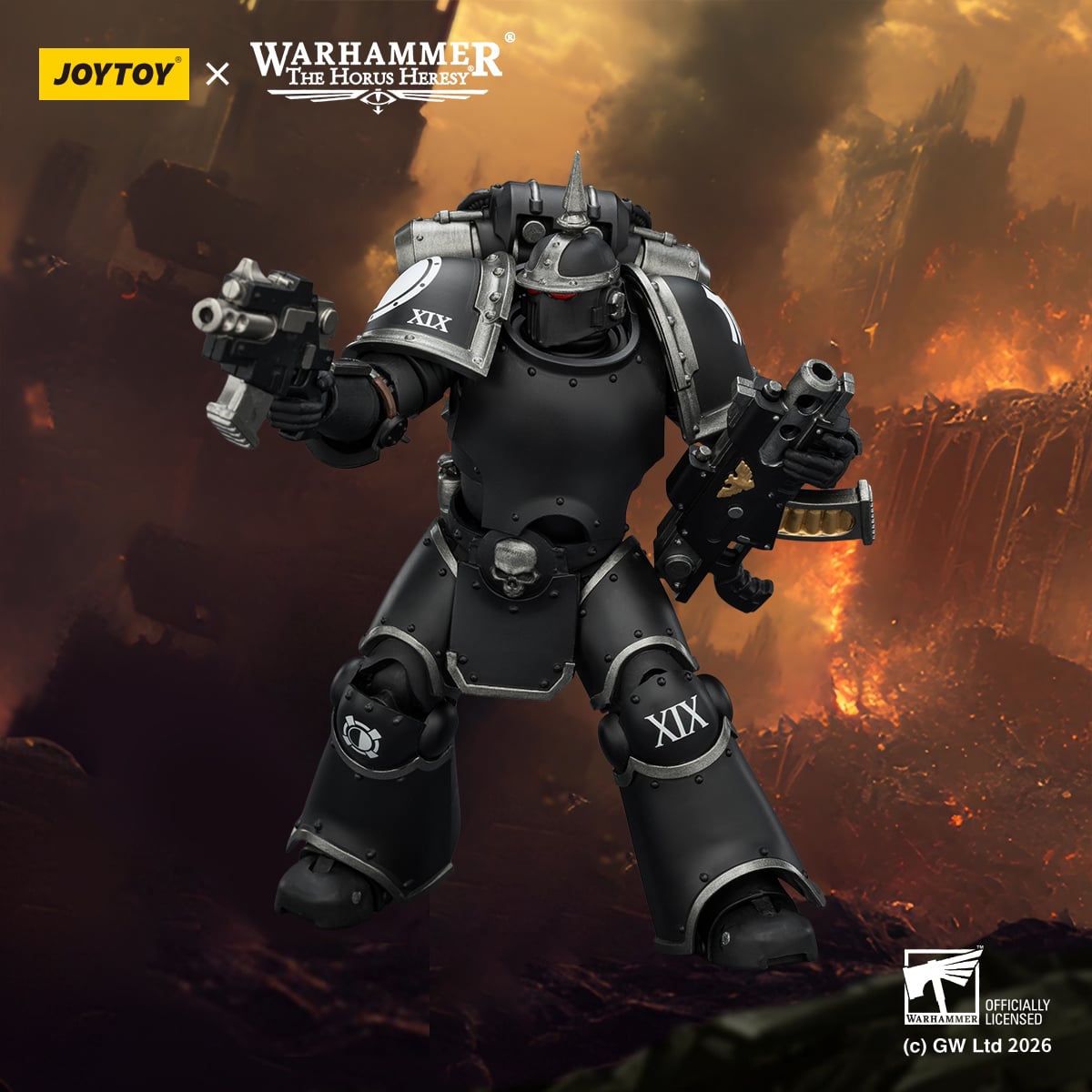 Warhammer: The Horus Heresy Raven Guard MKIII Tactical Legionary with Bolter and Bolt Pistol 1/18 Scale Action Figure Gallery Image 3