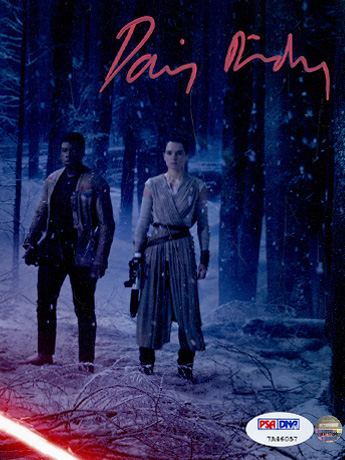 Daisy Ridley Signed Rey In Forest With Kylo Ren & Finn 8x10 Photo Gallery Image 2