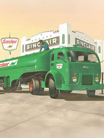 Sinclair Vintage White-Fruehauf Dino Gasoline Truck 1/48 Scale Model Kit Gallery Image 2