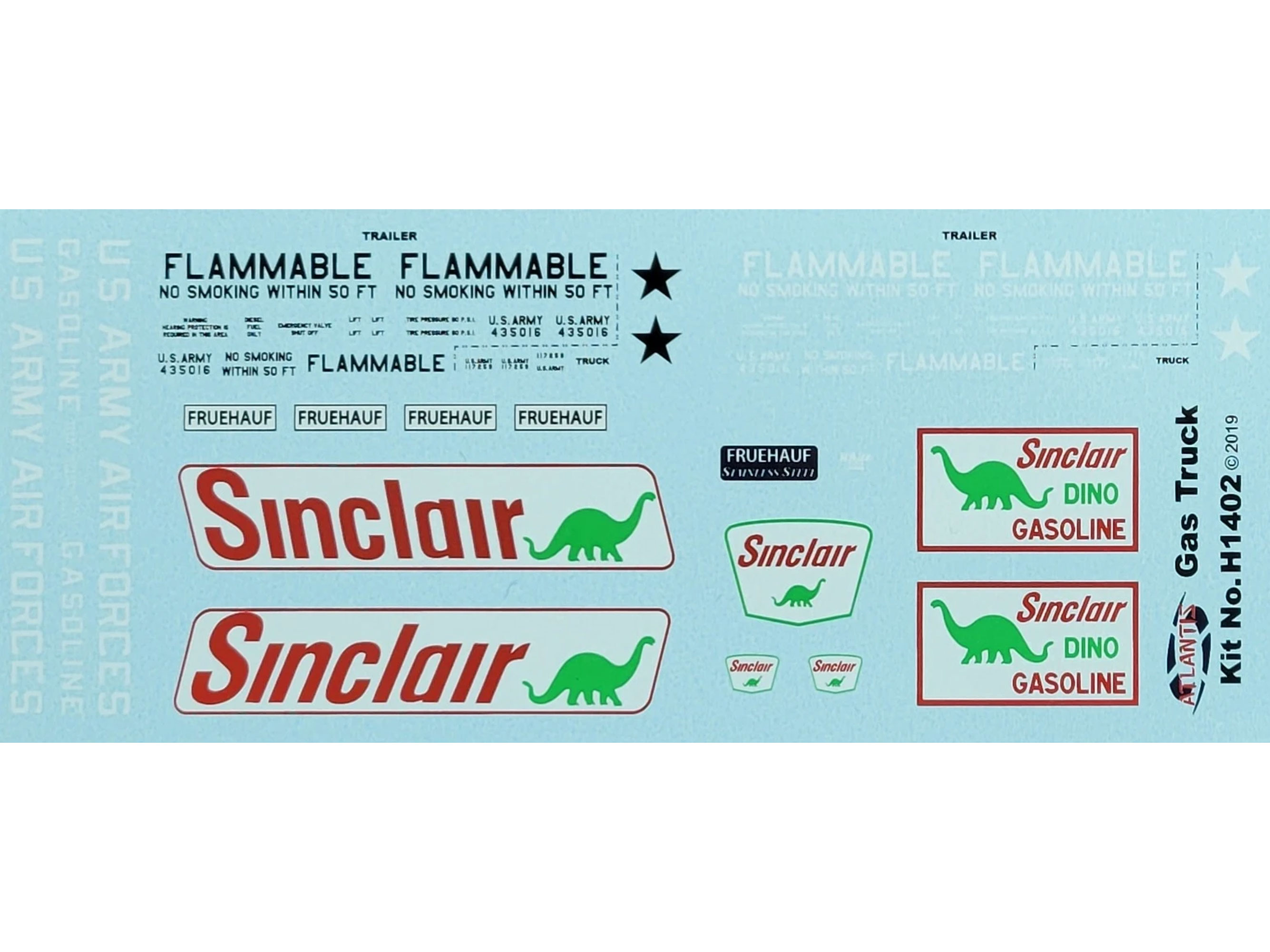 Sinclair Vintage White-Fruehauf Dino Gasoline Truck 1/48 Scale Model Kit Gallery Image 8