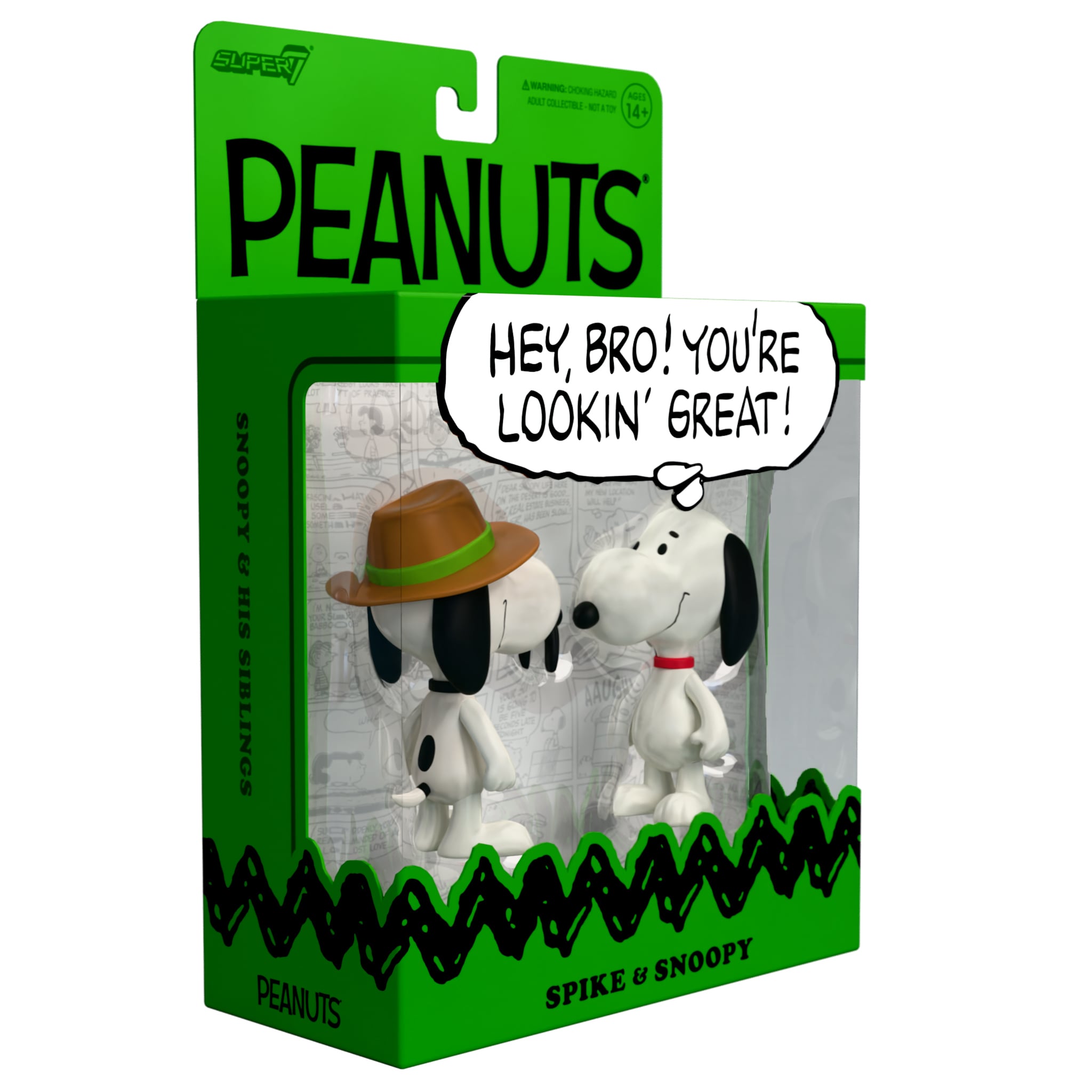 レア SNOOPY penuts Peanuts ReAction Snoopy & Spike Action Figure Two-Pack