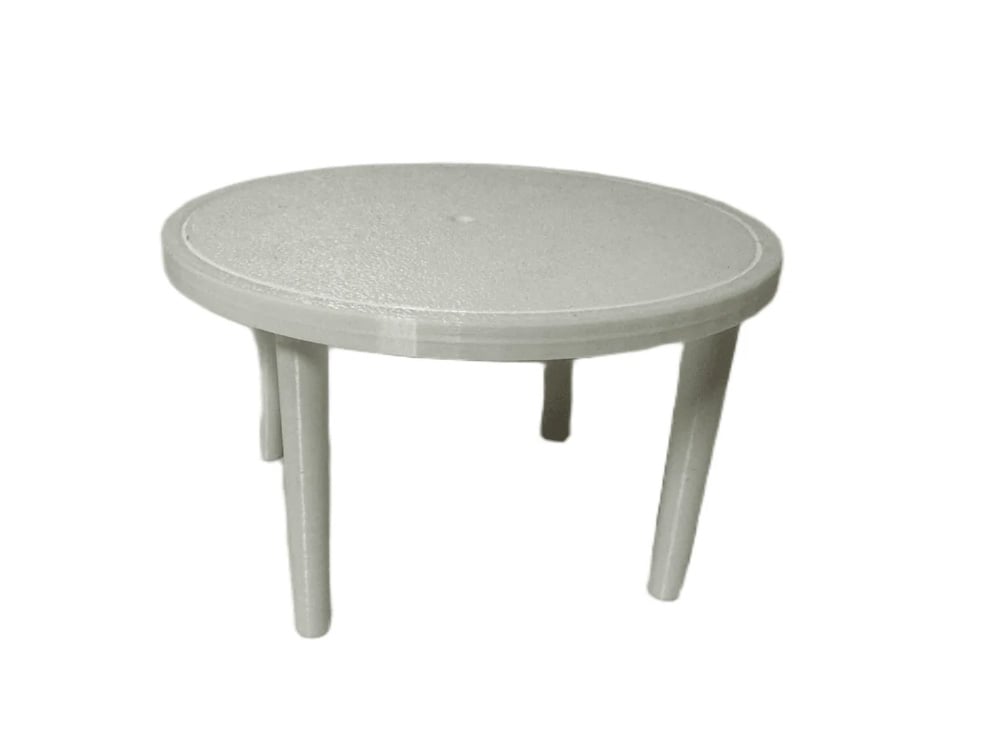Mini Materials 1/12 Scale White Patio Table with 4 White Chairs Gallery Image 7