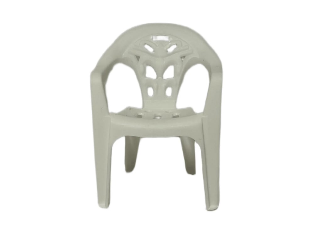 Mini Materials 1/12 Scale White Patio Table with 4 White Chairs Gallery Image 8