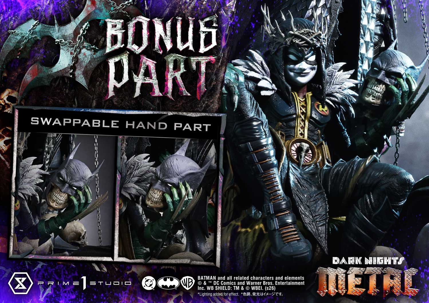 Dark Nights: Death Metal Museum Masterline The Batman Who Laughs & Robin King (Deluxe Bonus Ver.) 1/3 Scale Limited Edition Statue Gallery Image 6