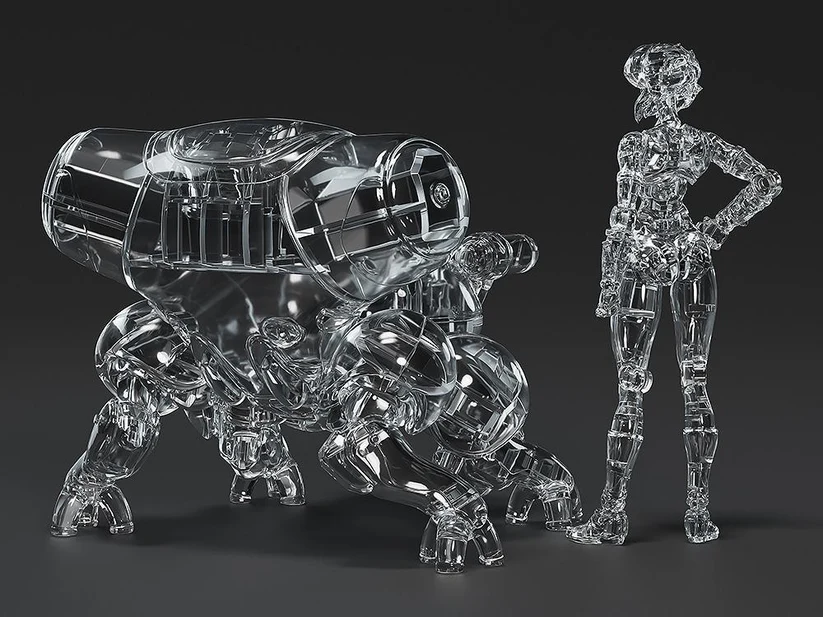 Ghost in the Shell PLAMAX MF-96 minimum factory Motoko Kusanagi with Fuchikoma (Manga Thermoptic Camouflage Ver.) 1/20 Scale Model Kit Gallery Image 4