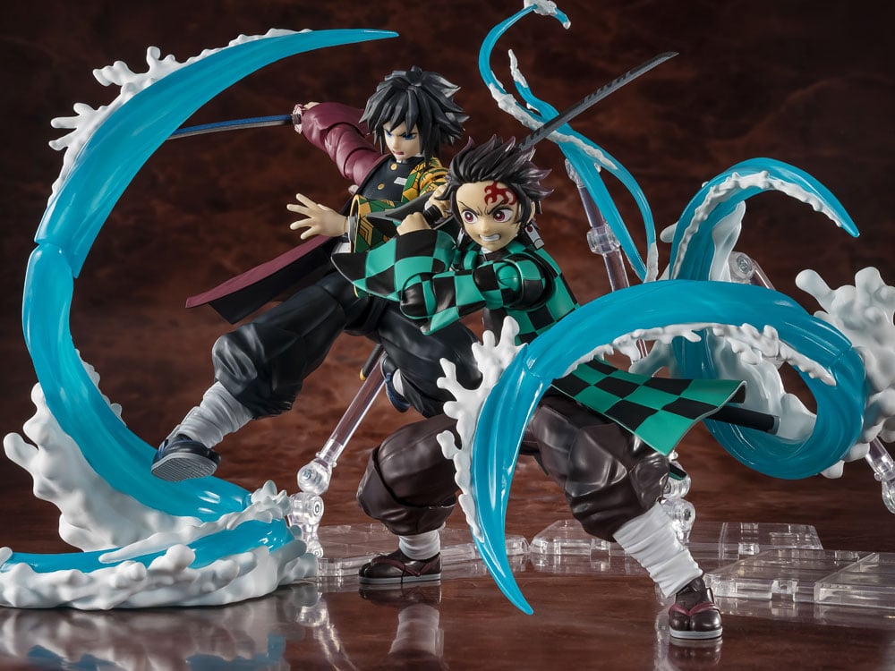 Demon Slayer: Kimetsu no Yaiba S.H.Figuarts Tanjiro Kamado & Giyu Tomioka Water Breathing Effect Parts Set Gallery Image 1