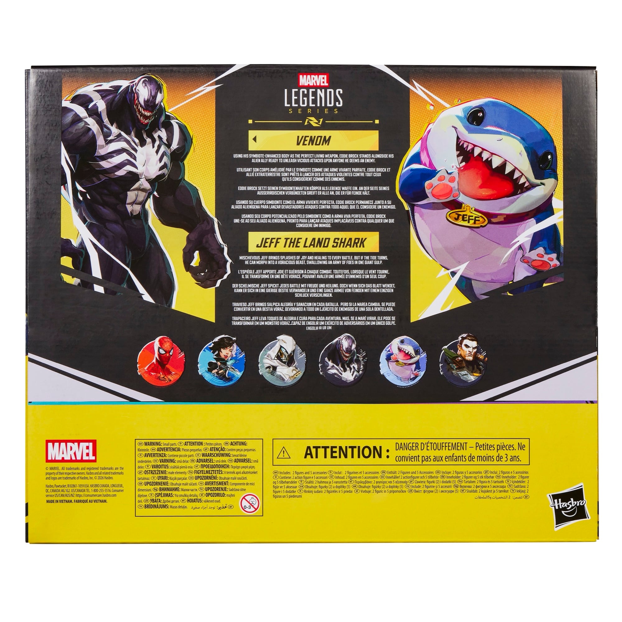 Marvel Rivals Marvel Legends Venom and Jeff the Land Shark Action