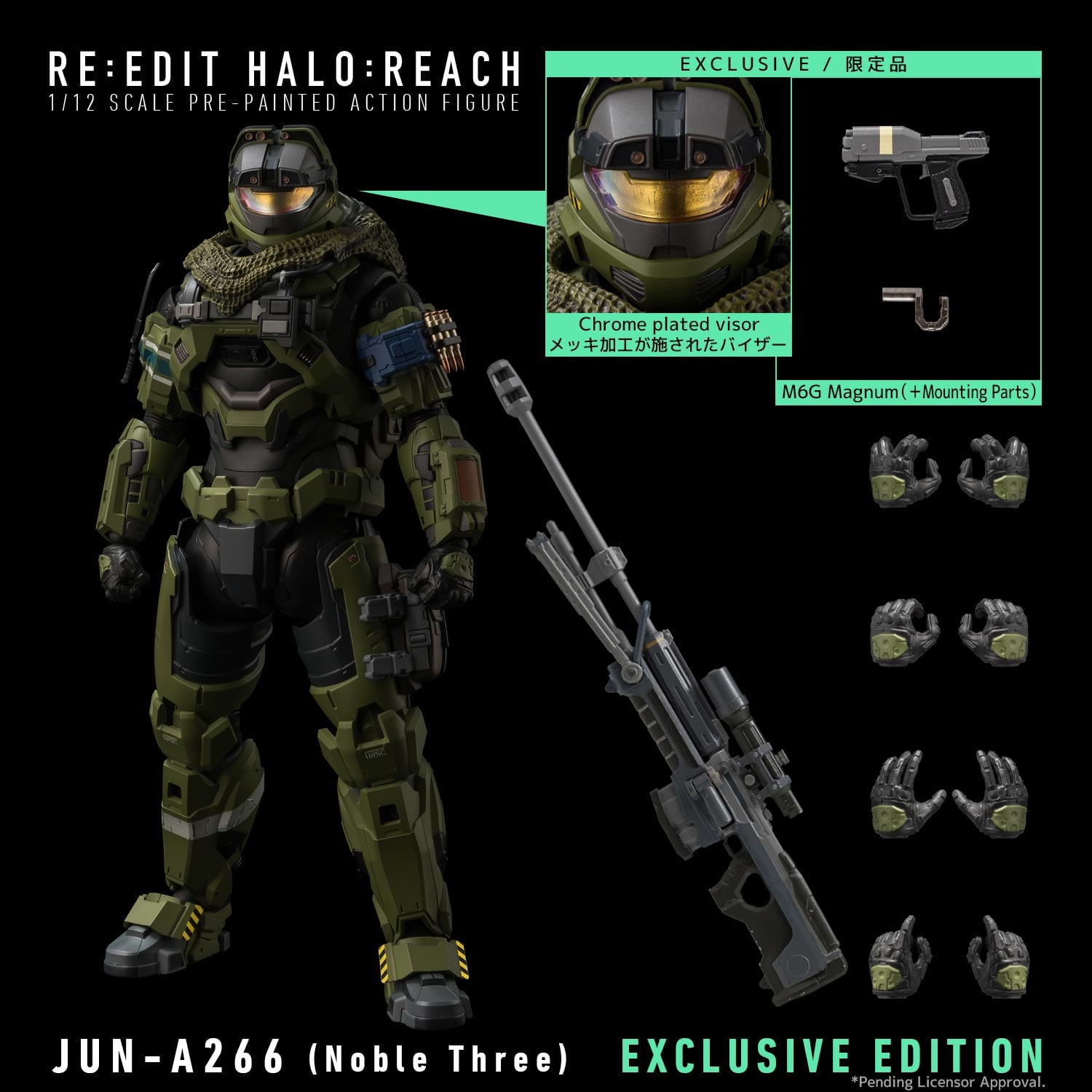 Halo: Reach RE:EDIT JUN-A266 (Noble Three) Exclusive Edition 1/12 Scale Action Figure (Reissue) Gallery Image 15