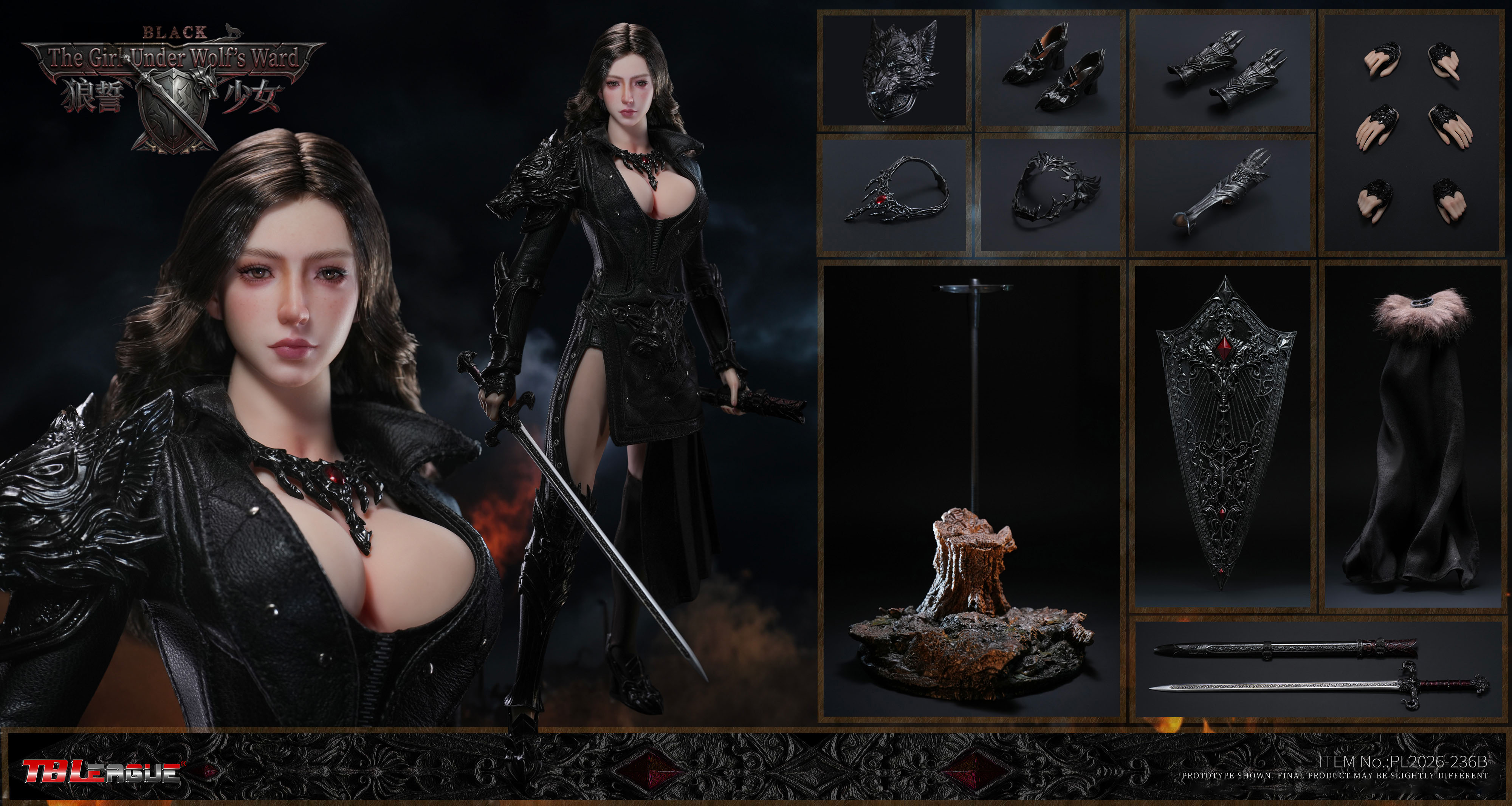 The Girl Under Wolf's Ward (Black Ver.) 1/6 Scale Action Figure Gallery Image 15