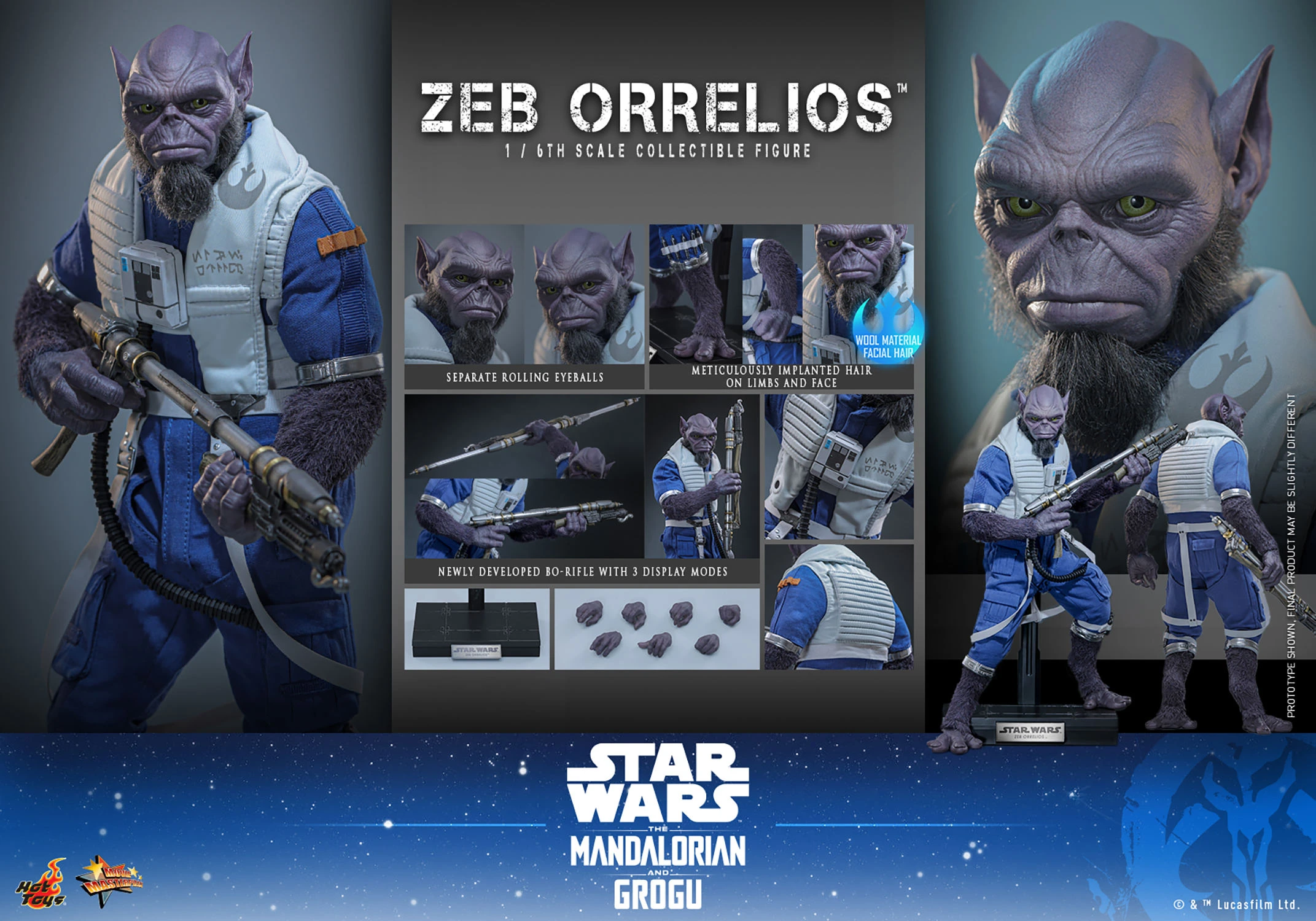 Star Wars: The Mandalorian & Grogu MMS876 Zeb Orrelios 1/6th Scale Collectible Figure Gallery Image 18