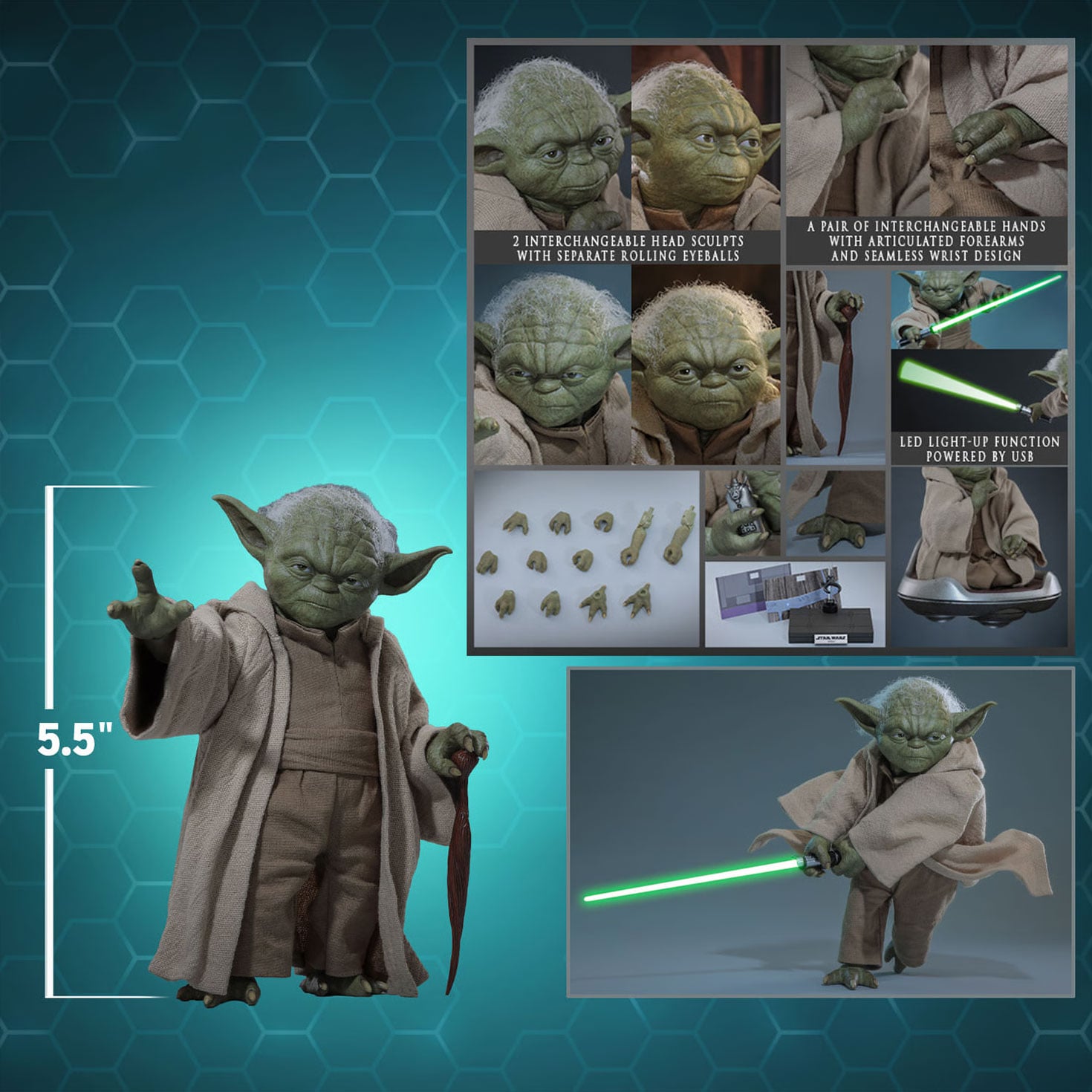 Star Wars: Revenge of the Sith MMS878 Yoda 1/6th Scale Collectible Figure Gallery Image 26