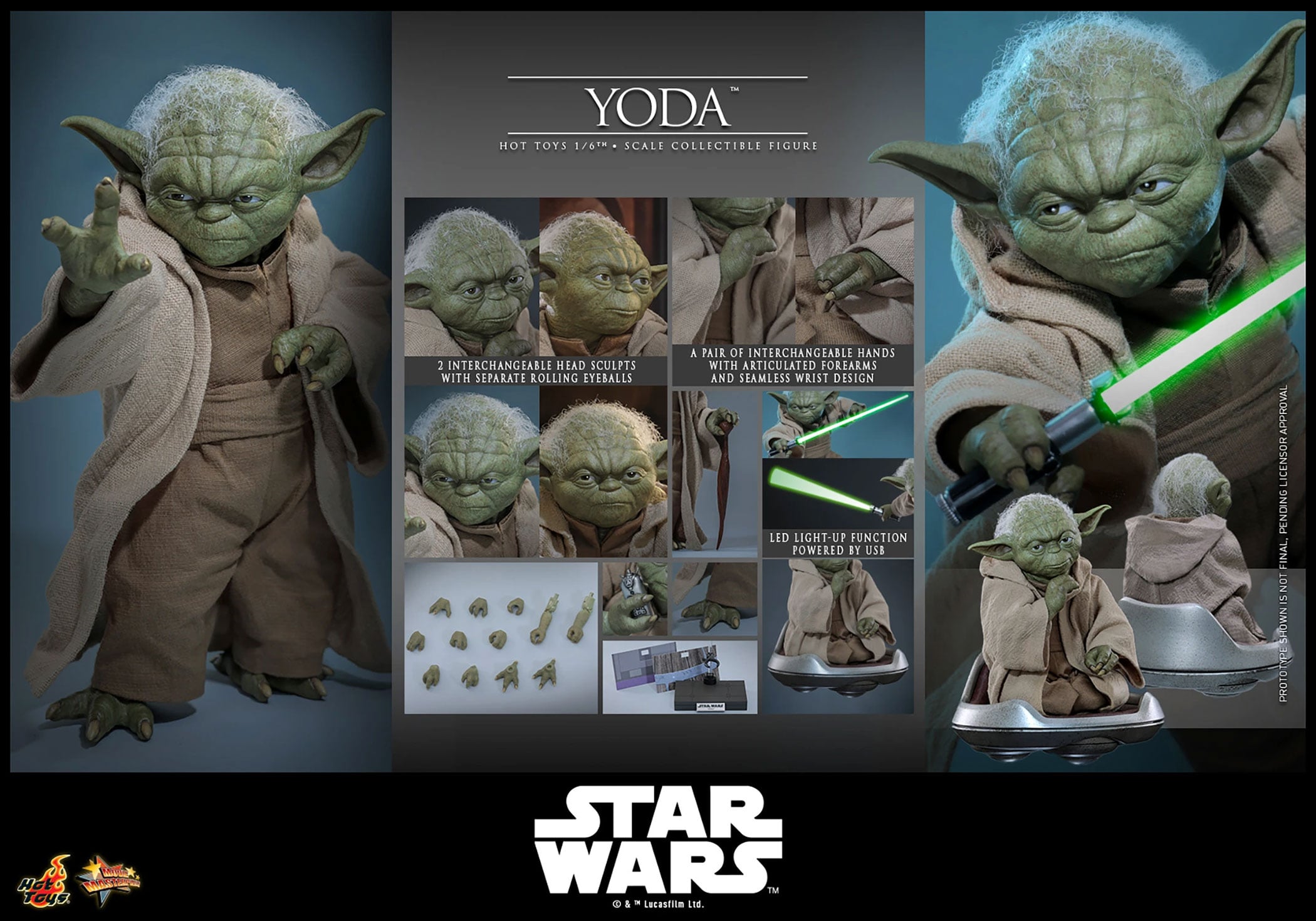 Star Wars: Revenge of the Sith MMS878 Yoda 1/6th Scale Collectible Figure Gallery Image 23