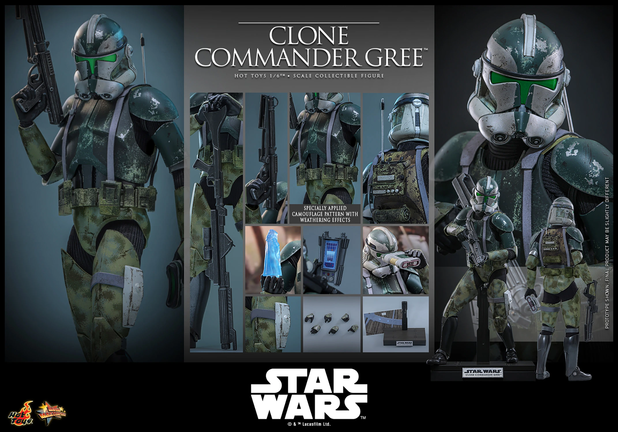 SF・ファンタジー・ホラー Star Wars Clone Commander Gree Clone Commander Gree Sixth Scale Figure by Hot Toys | Sideshow