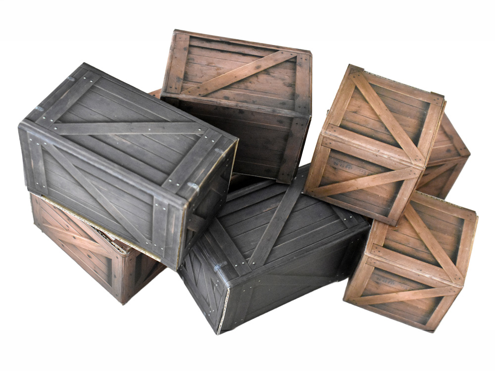 Wooden Crate Pack 1/12 Scale Pop-Up Diorama