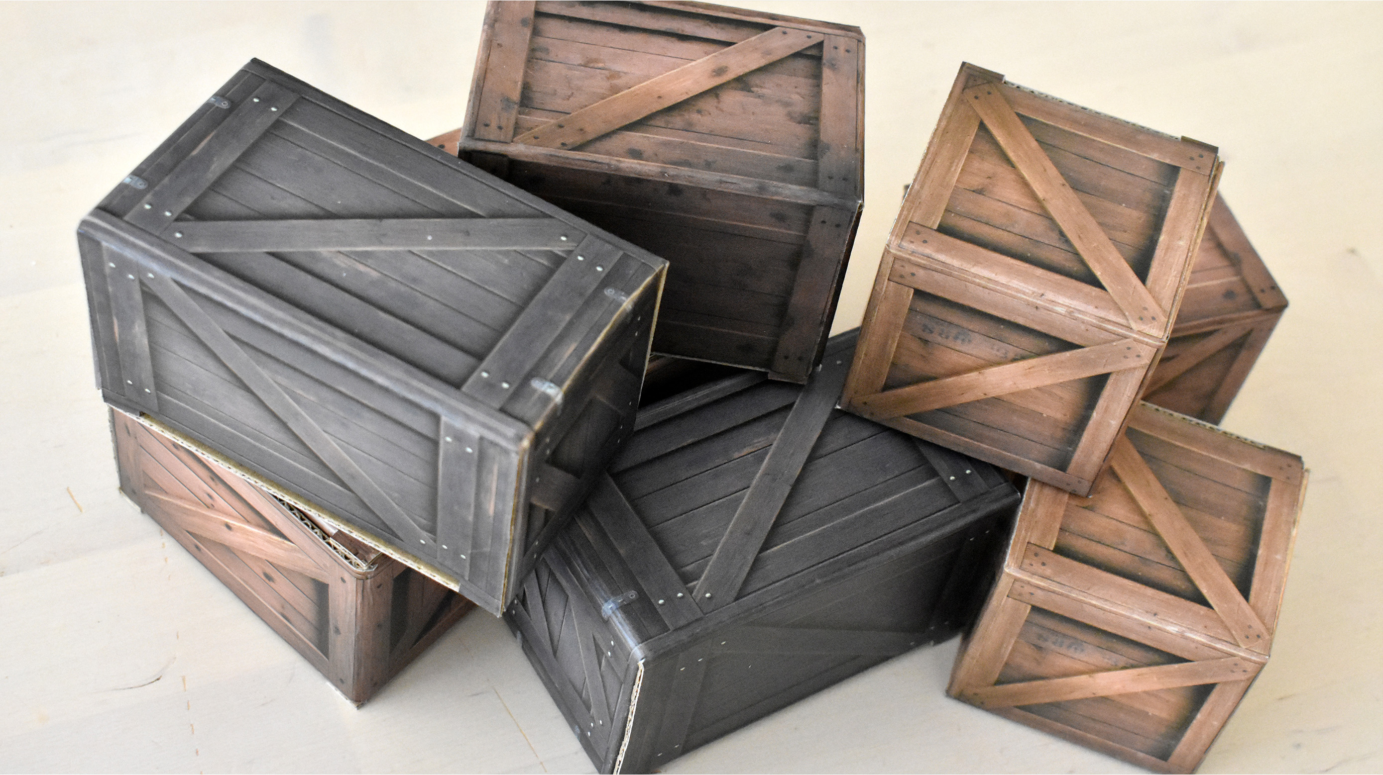 Wooden Crate Pack 1/12 Scale Pop-Up Diorama