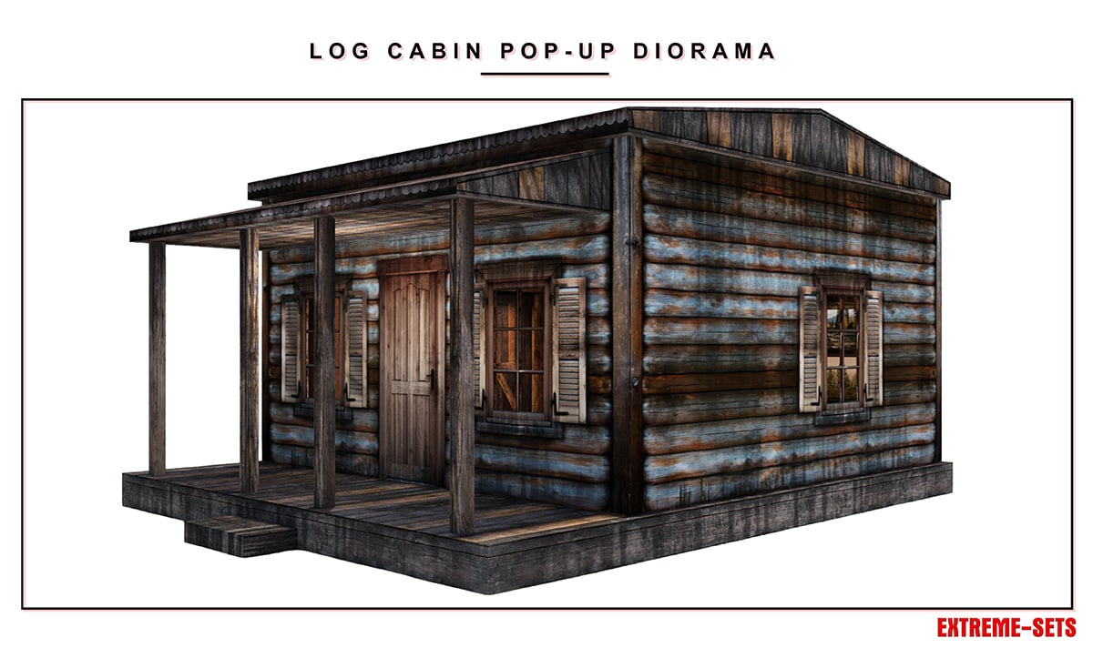 Log Cabin 1/12 Scale Pop-Up Diorama Gallery Image 5