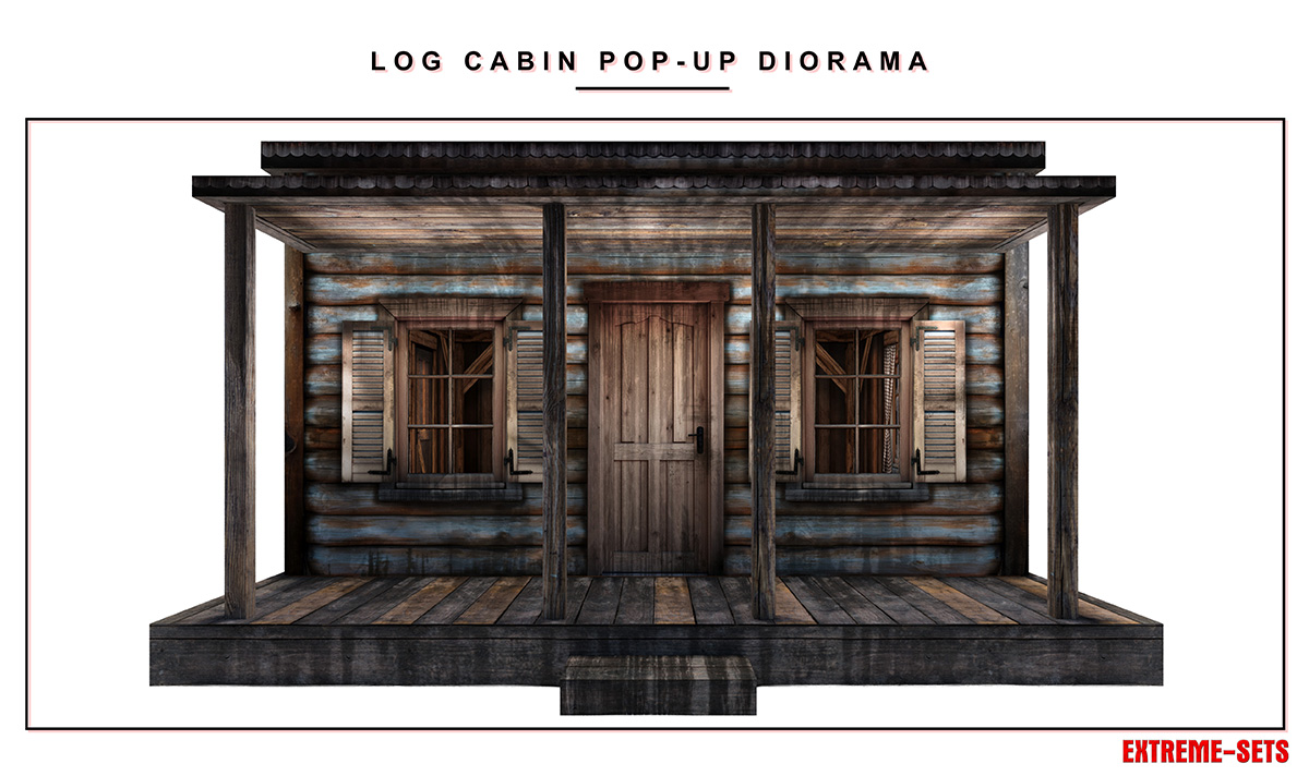 Log Cabin 1/12 Scale Pop-Up Diorama Gallery Image 3