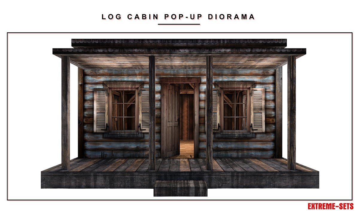 Log Cabin 1/12 Scale Pop-Up Diorama Gallery Image 4