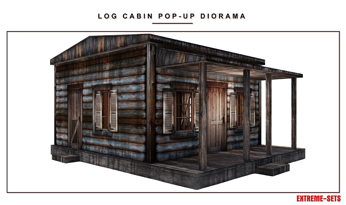 Log Cabin 1/12 Scale Pop-Up Diorama Gallery Image 6