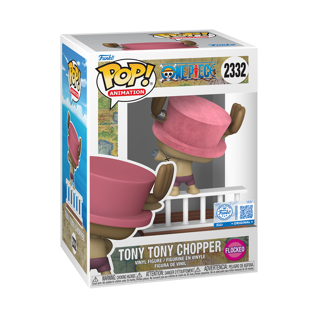 One Piece Pop! Animation #2332 Tony Tony Chopper (Flocked) Limited Edition Exclusive Gallery Image 3