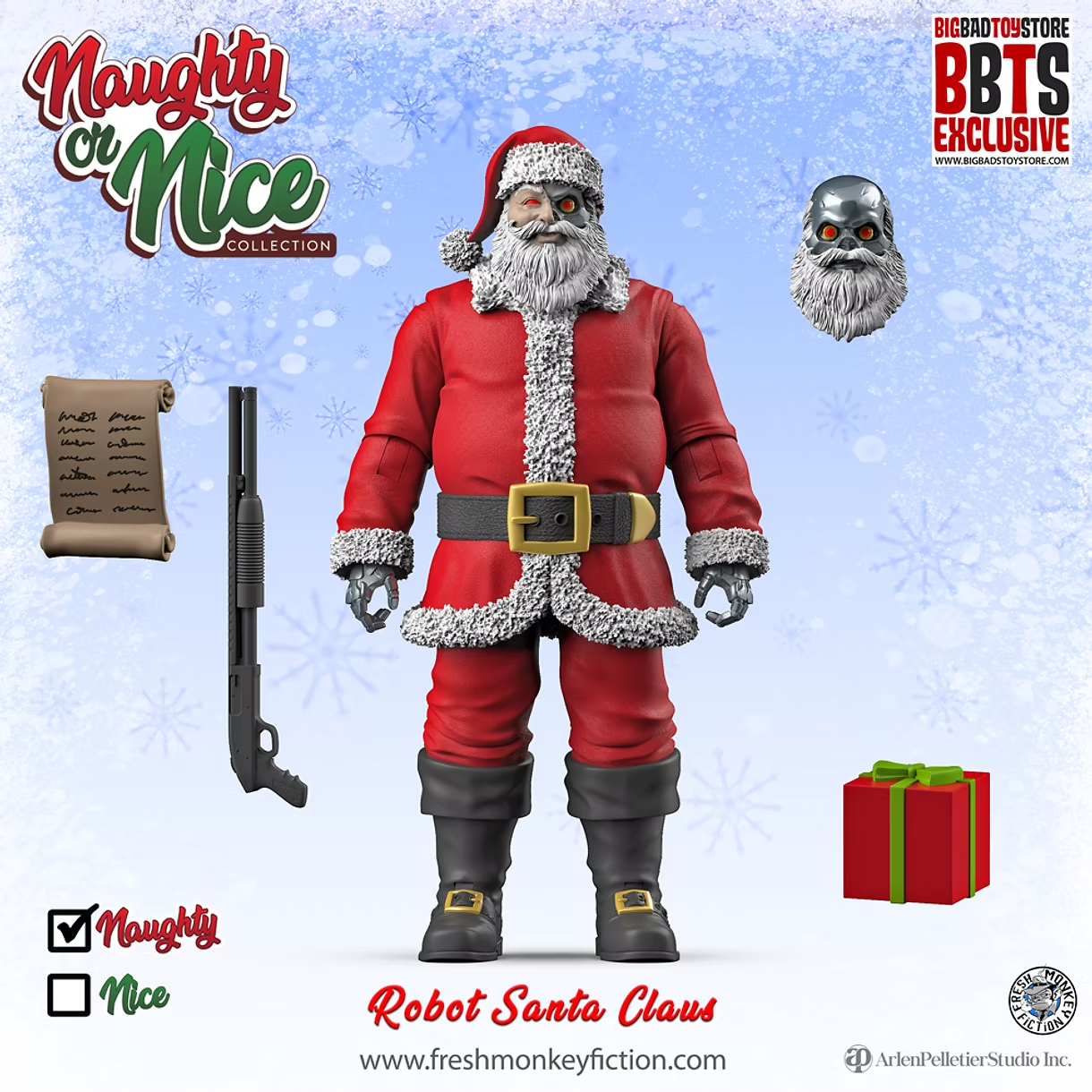 Naughty or Nice Collection Cyborg Santa BBTS Exclusive Figure (Reissue) Gallery Image 3