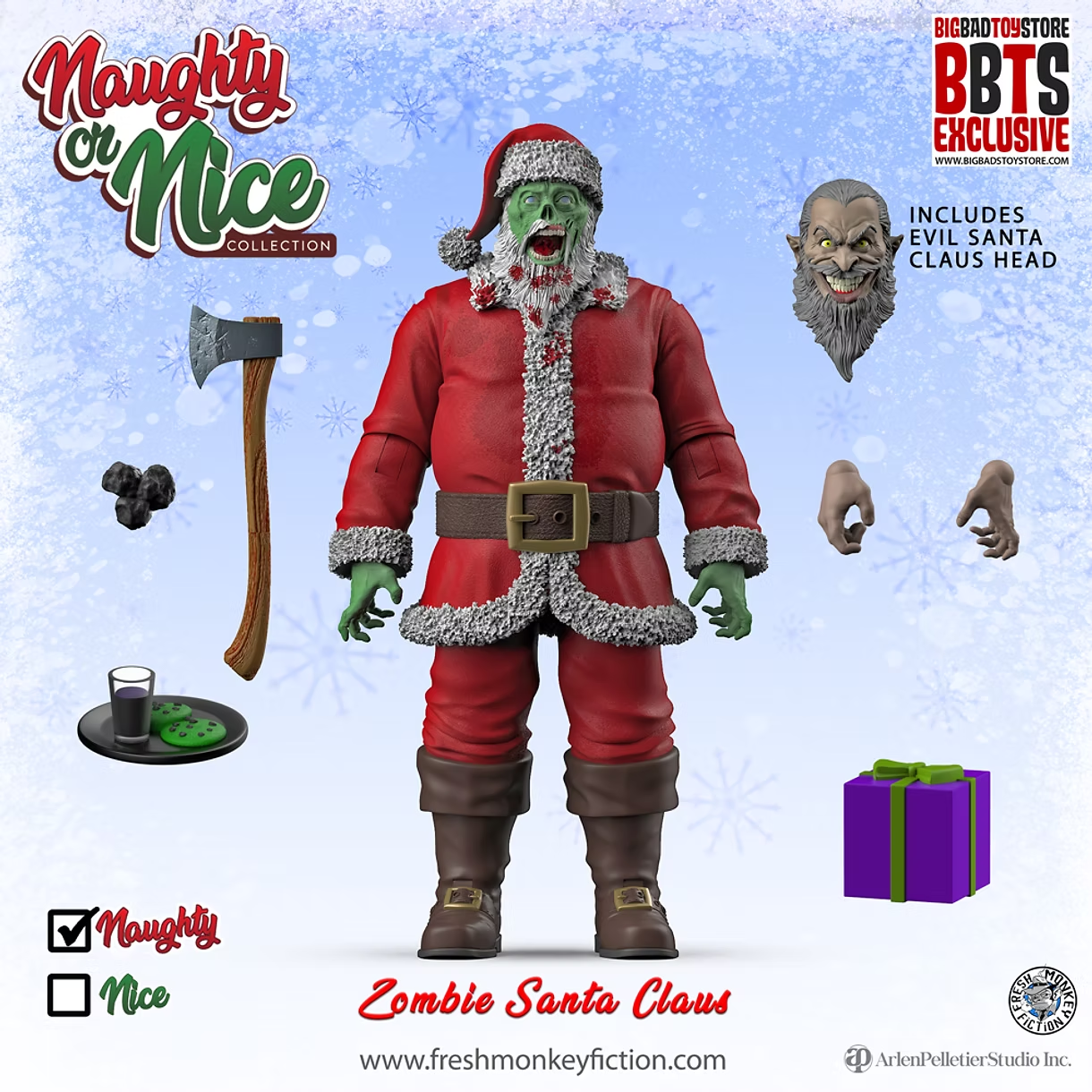 Naughty or Nice Collection Zombie Santa BBTS Exclusive Figure (Reissue) Gallery Image 3
