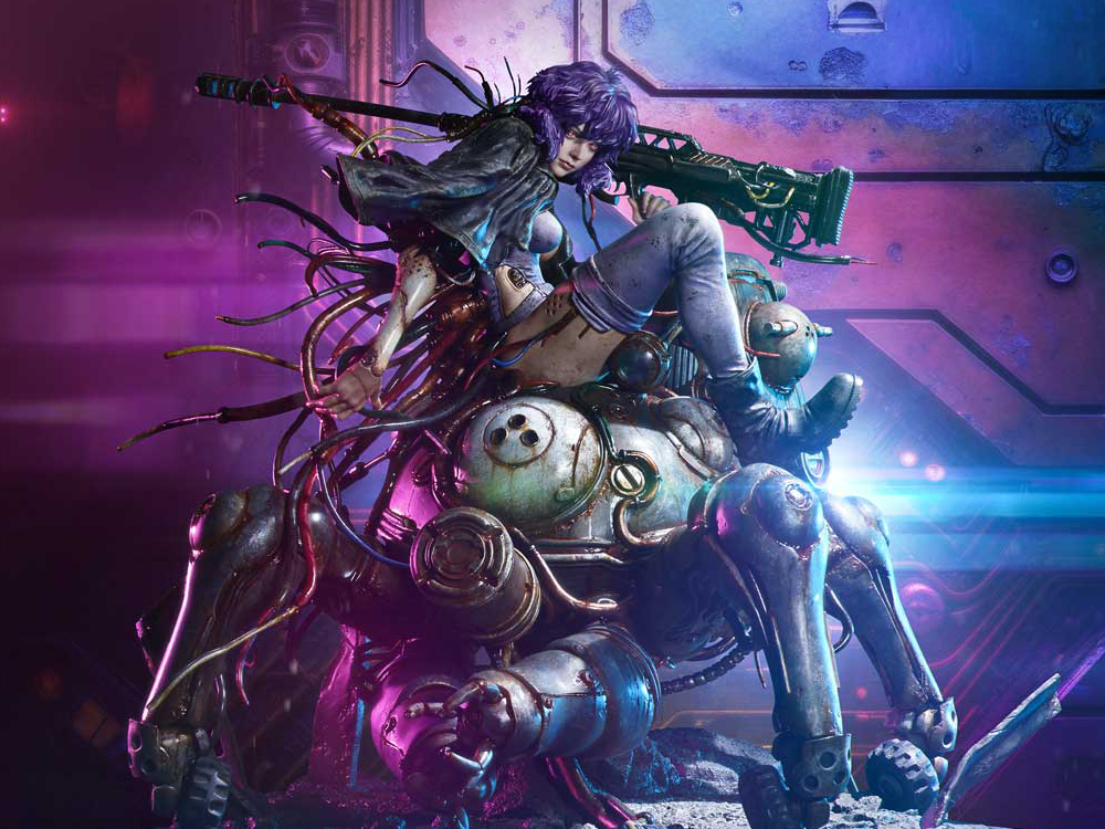 Ghost in the Shell: Stand Alone Complex The Legend of Beauty and the Beast Motoko Kusanagi & Tachikoma (Color Ver.) 1/4 Scale Statue Gallery Image 1