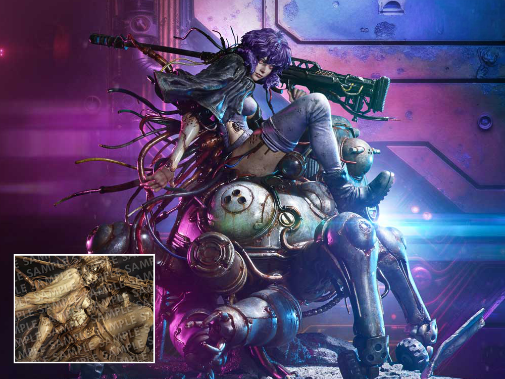 Ghost in the Shell: Stand Alone Complex The Legend of Beauty and the Beast Motoko Kusanagi & Tachikoma (Color Bonus Ver.) 1/4 Scale LE Statue Gallery Image 1